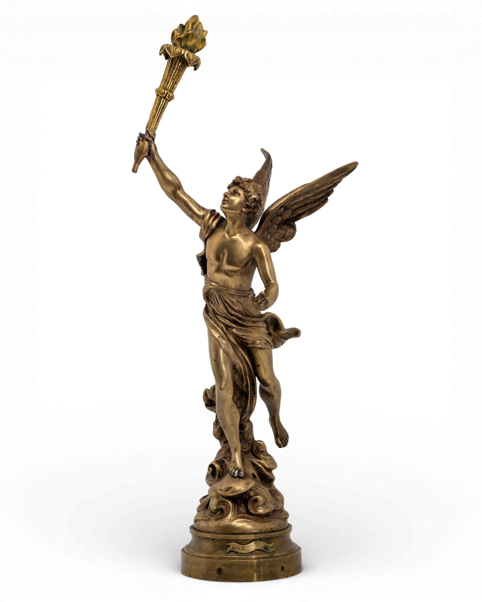 Emile Bruchon “The Reward" Tall 20" Gilt Bronze Sculpture, 19th Century (1 of 12)