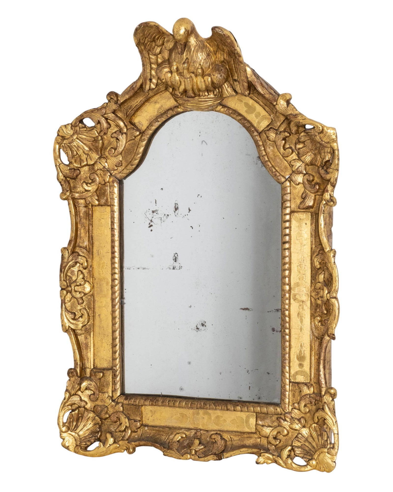 Louis XV period Mirror. Gold Gilt Finished Carved Engraved Wooden Mirror (1 of 6)