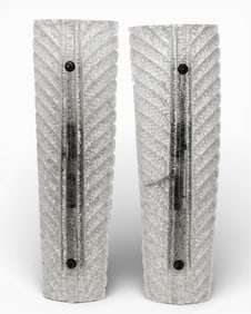 Pair of Important Mid-century Italian Murano Art Glass Wall Sconces