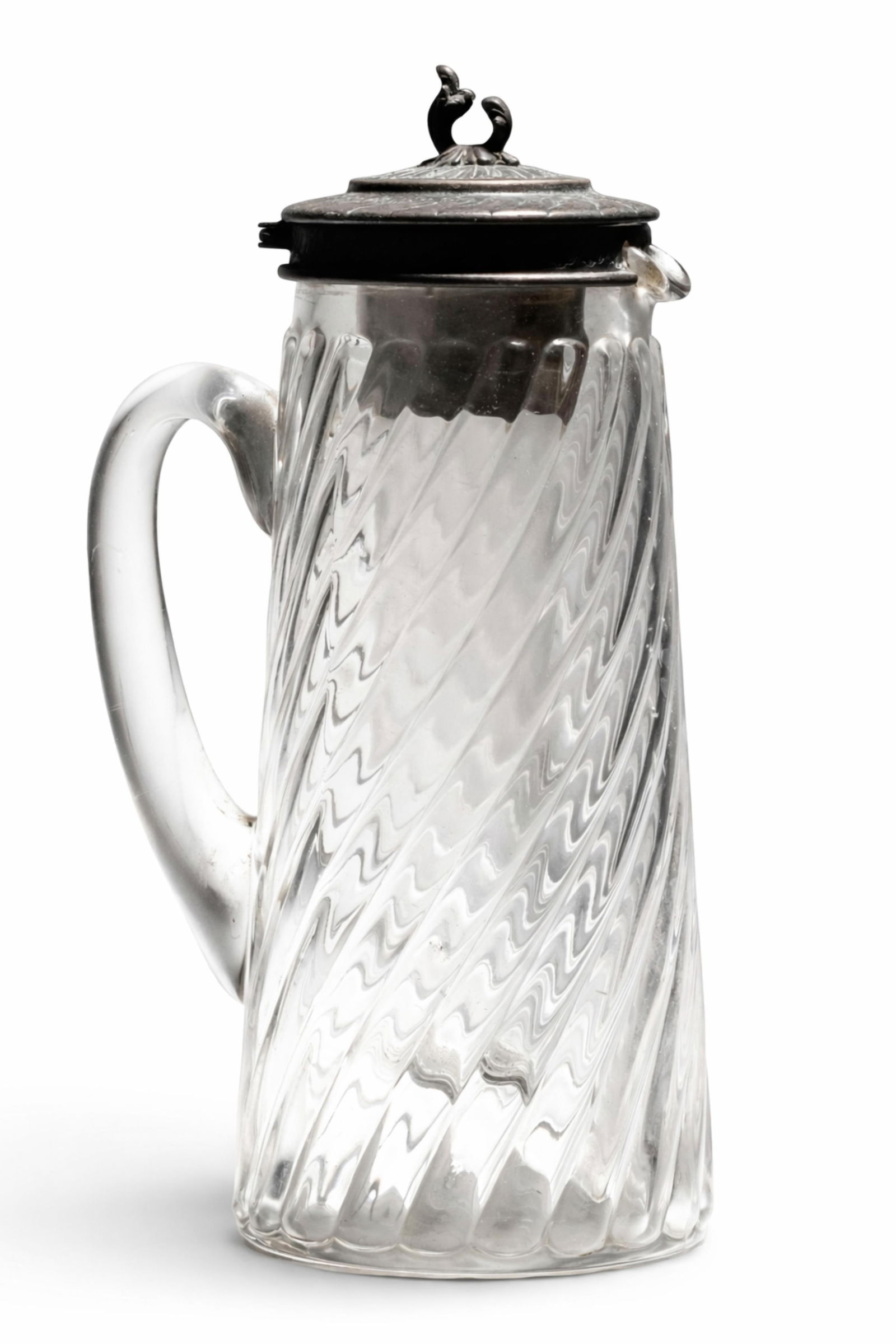 Baccarat (Attrib.) Cooling Glass Decanter Pitcher With Silver Lid (1 of 8)