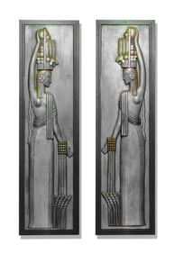 Pair of Raoul Josset Figural Wall Panels, Mid-20th Century