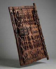 Mali Dogon African Antique Carved Wood Granary Door