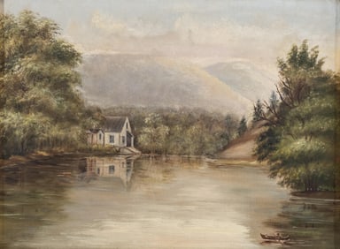 Painting of White House on the Lake, 20th Century