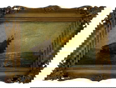 Lu Kurs, Signed, Maritime Oil on Canvas Painting, 19th–20th Century