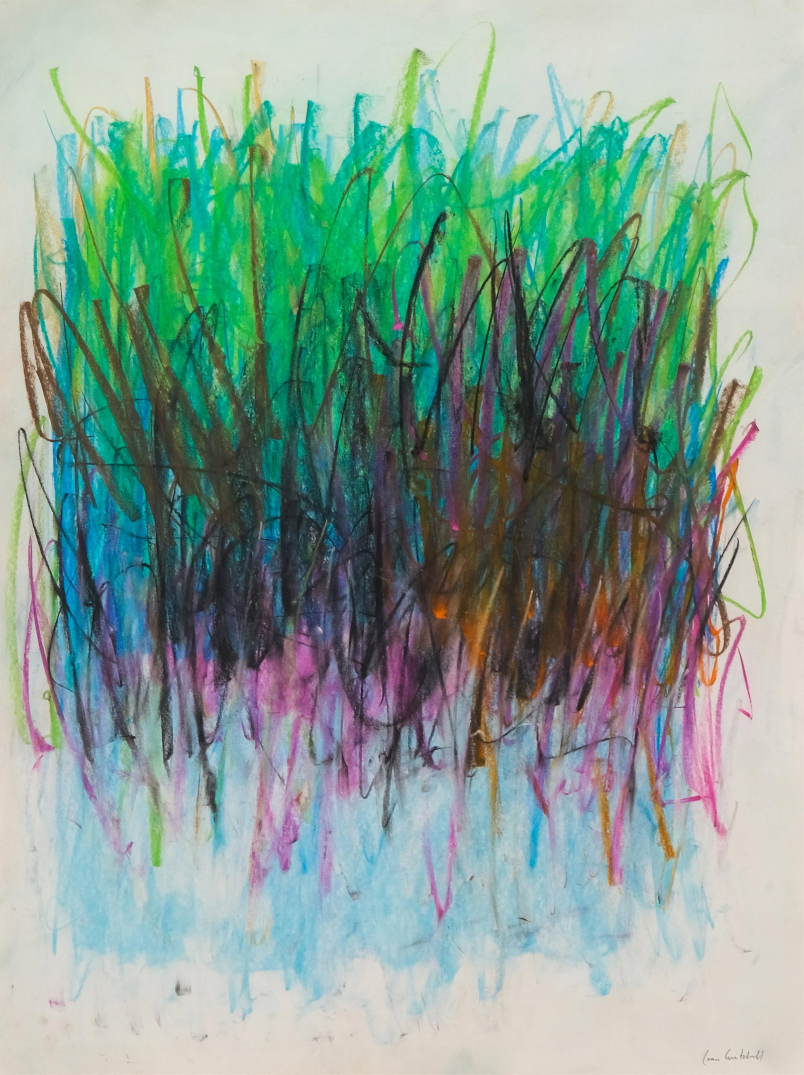 Joan Mitchell Signed Large Abstract Expressionist Pastel Painting Composition on Paper (1 of 10)
