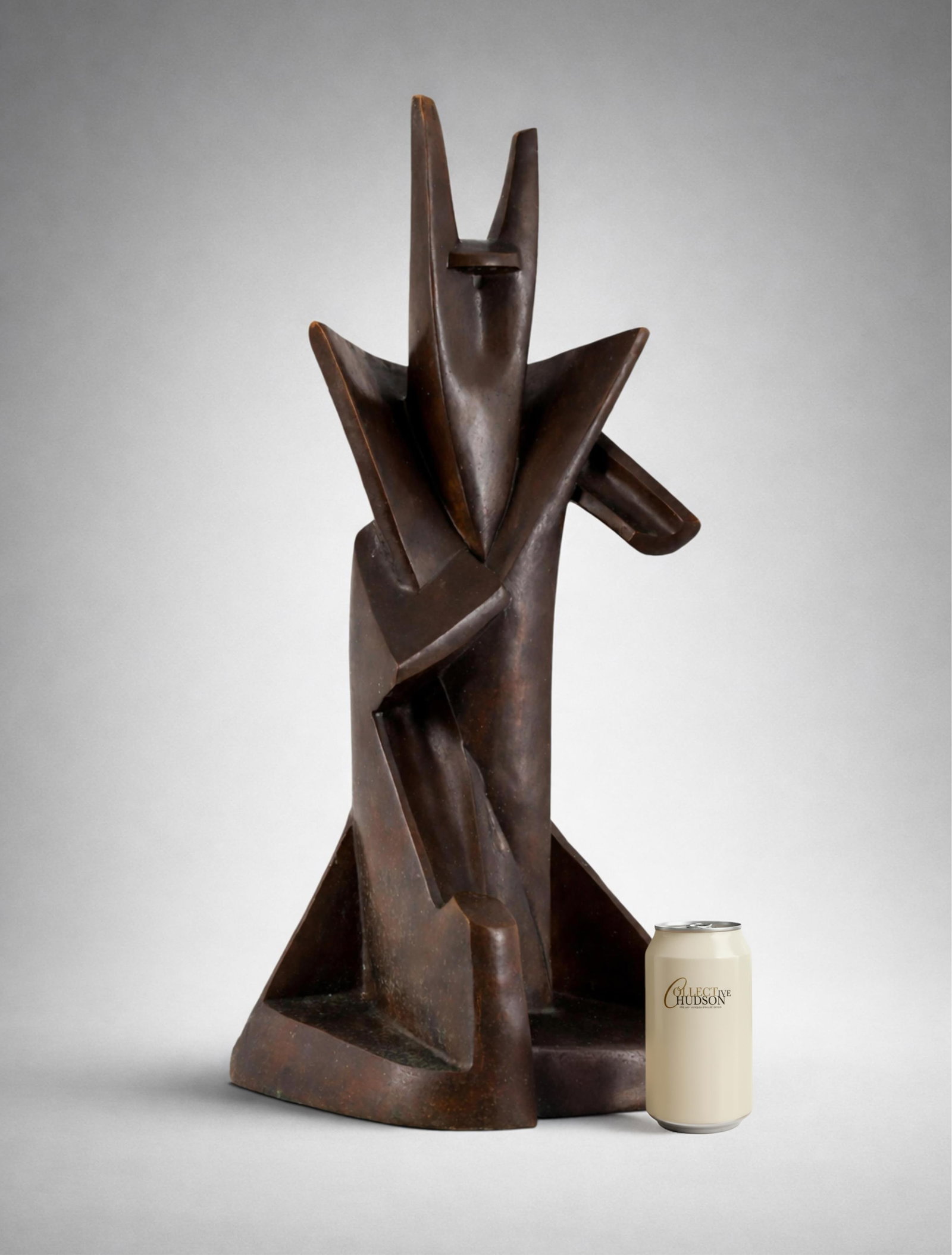 Alexander Archipenko 4/12 Edition Cubist Bronze Sculpture “King Solomon", Signed (1 of 7)