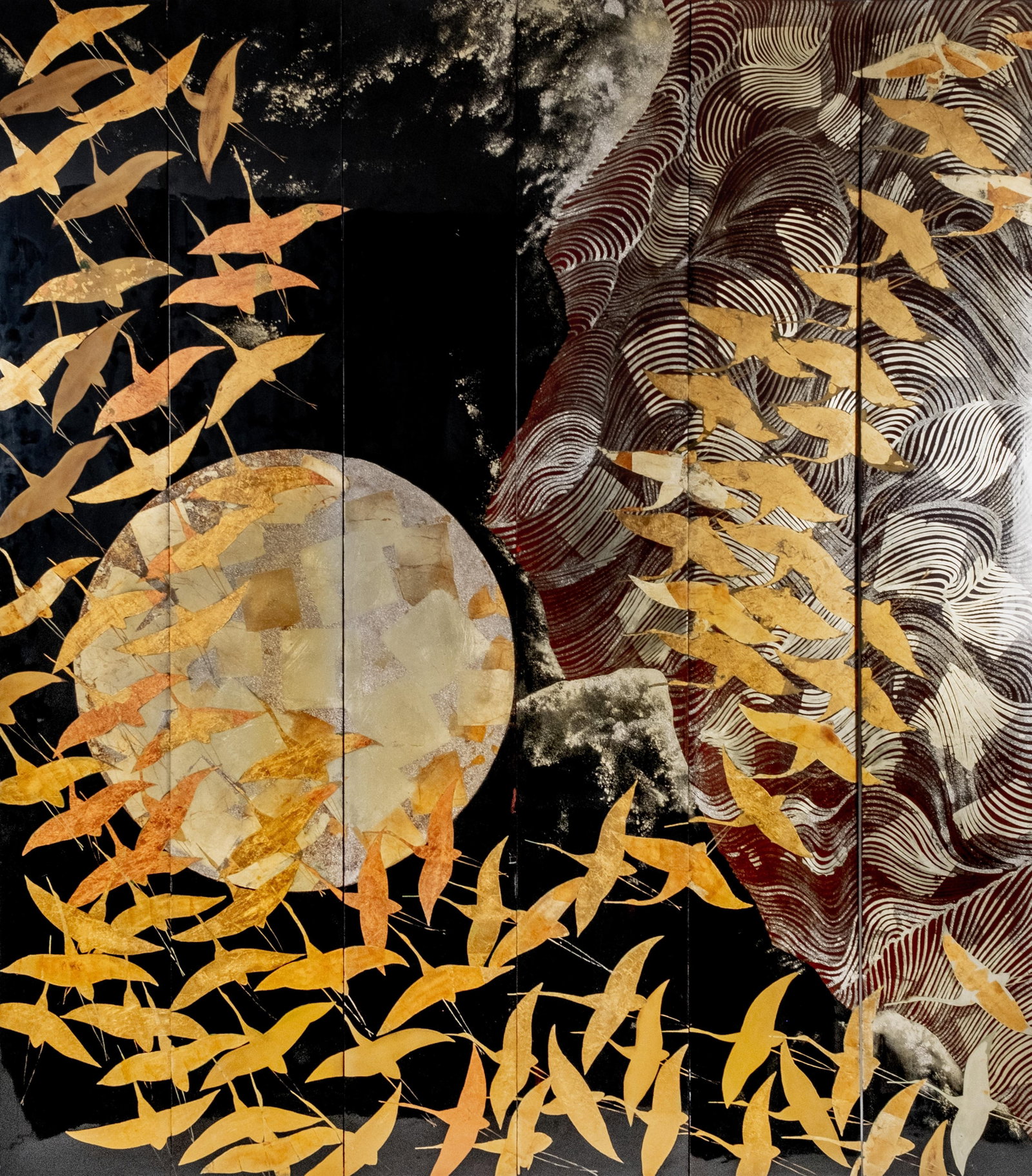 Important Kayama Matazo Museum-Quality Six-Panel Lacquer Screen with Celebrity Provenance (1 of 20)