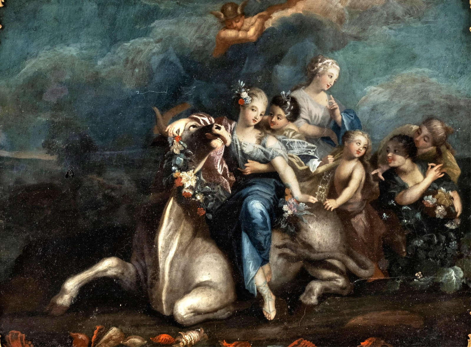 Sébastien Leclerc II 18th Century Abduction Of Europa Oil On Copper Painting (1 of 9)