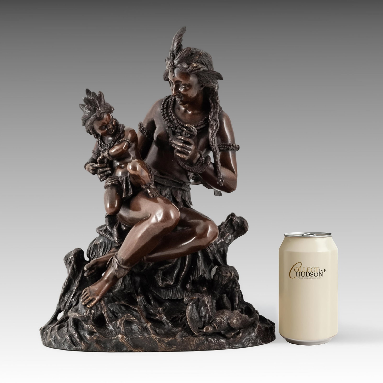 Edme Nicolas Faillot Indian Woman And Child Bronze Sculpture, 19th Century (1 of 9)