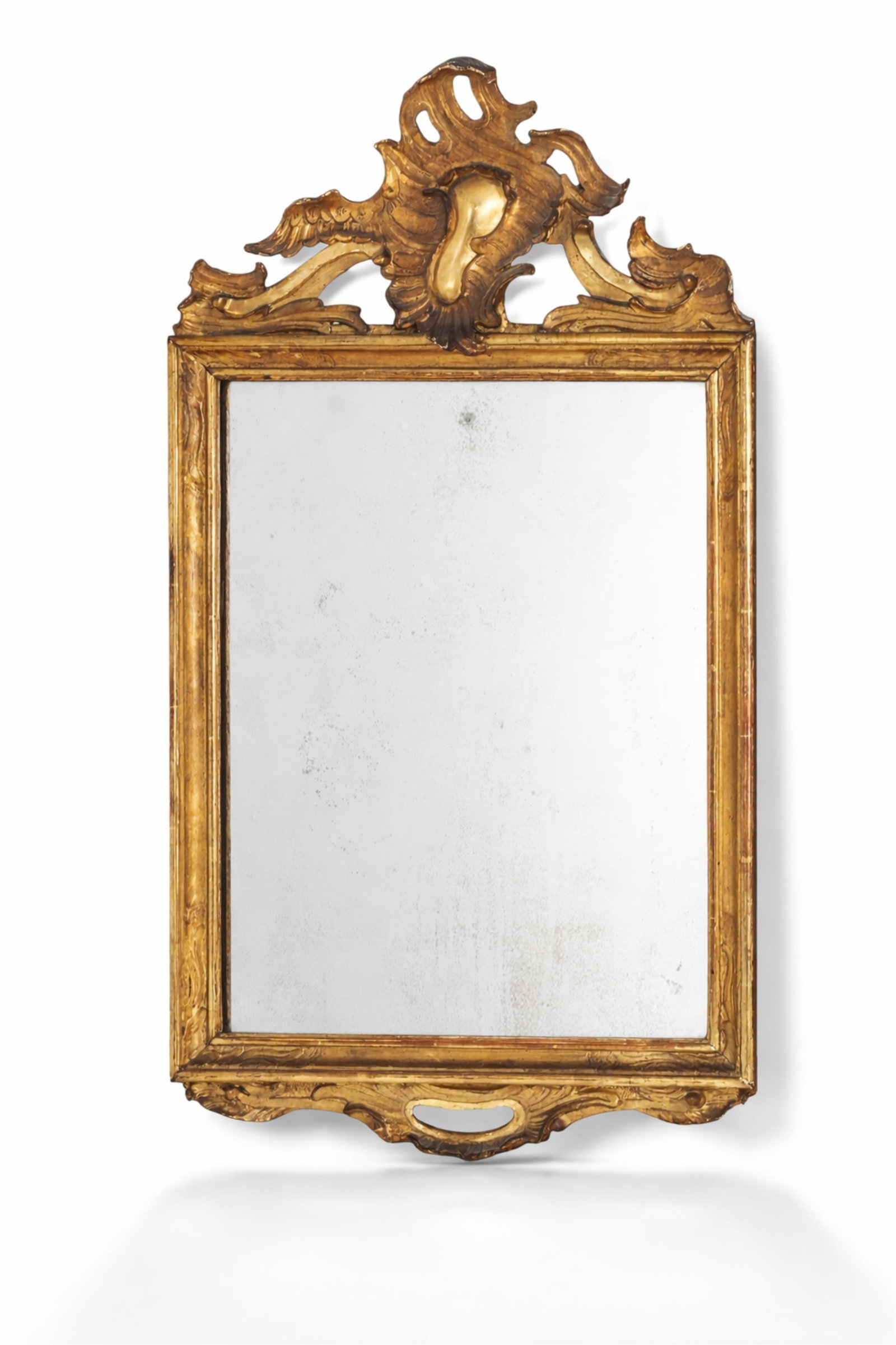 Antique Louis XV Giltwood Wall Mirror (1 of 8)