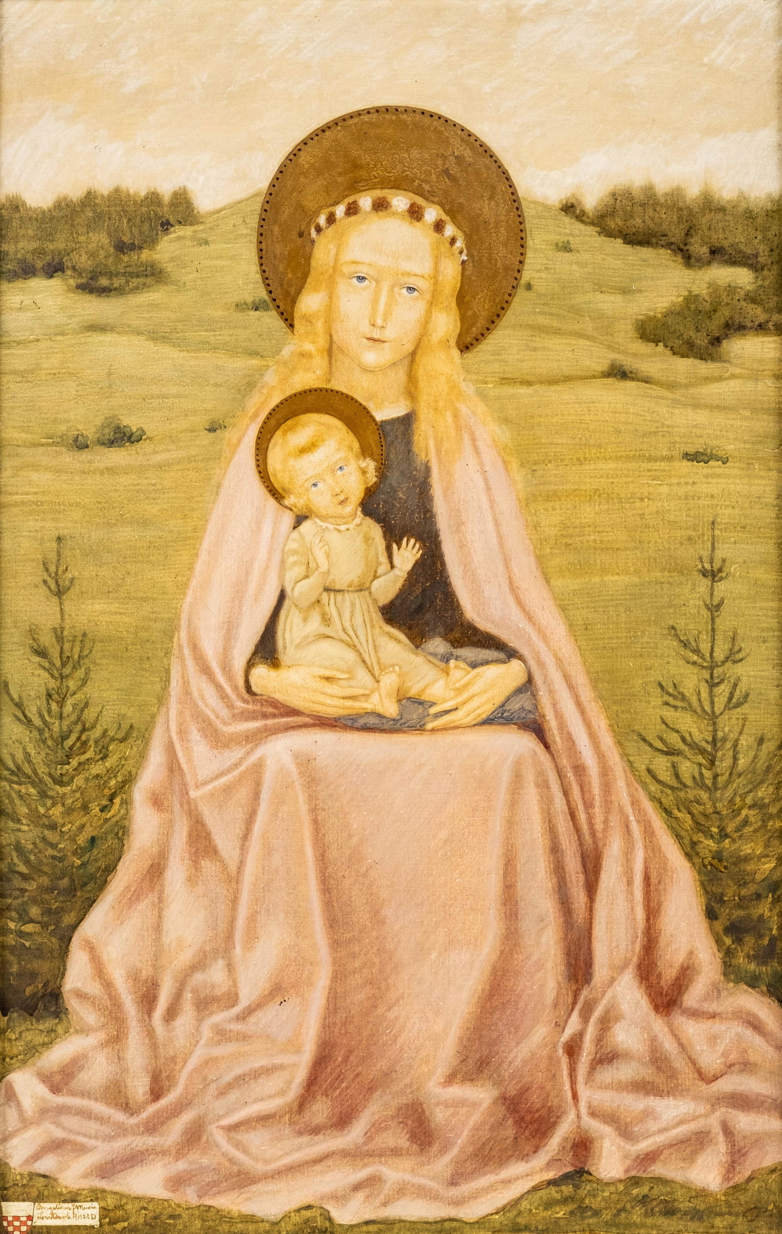 Joseph Maria Beckert Signed Oil Painting "Mother of God" (1 of 10)