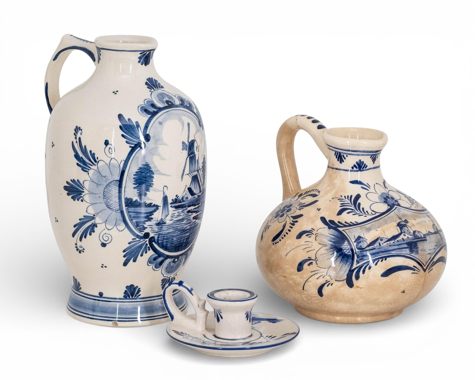 Erven Lucas Bols Blue And White Delft Pottery Lot (1 of 10)
