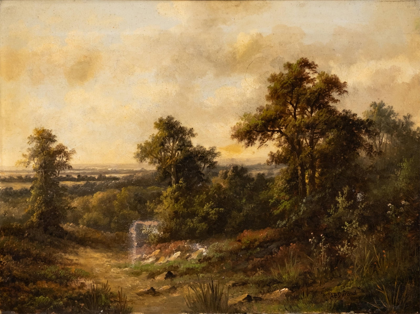 "A.B. Durand" American Landscape Painting, 19th Century, Signed (1 of 17)