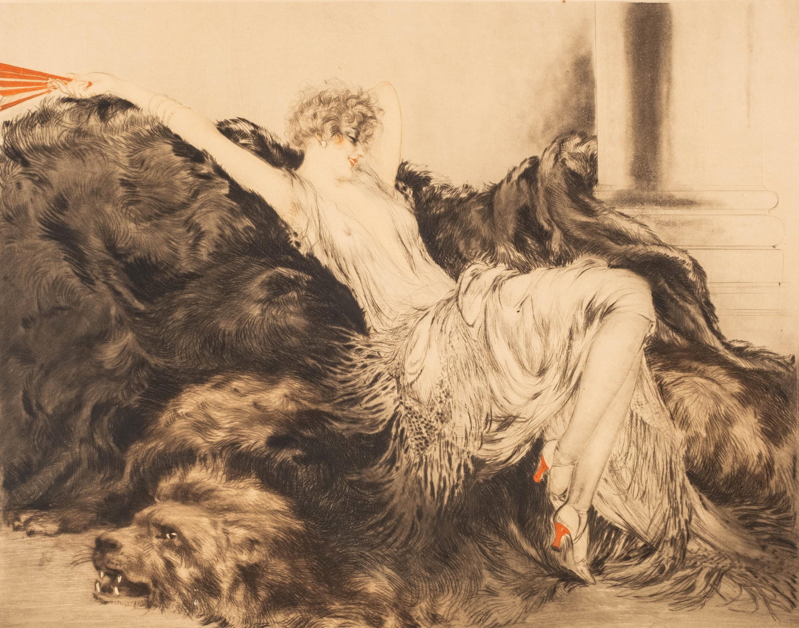 Louis Icart Signed Art Nouveau Deco Etching and Aquatint In Color, 1925 (1 of 10)