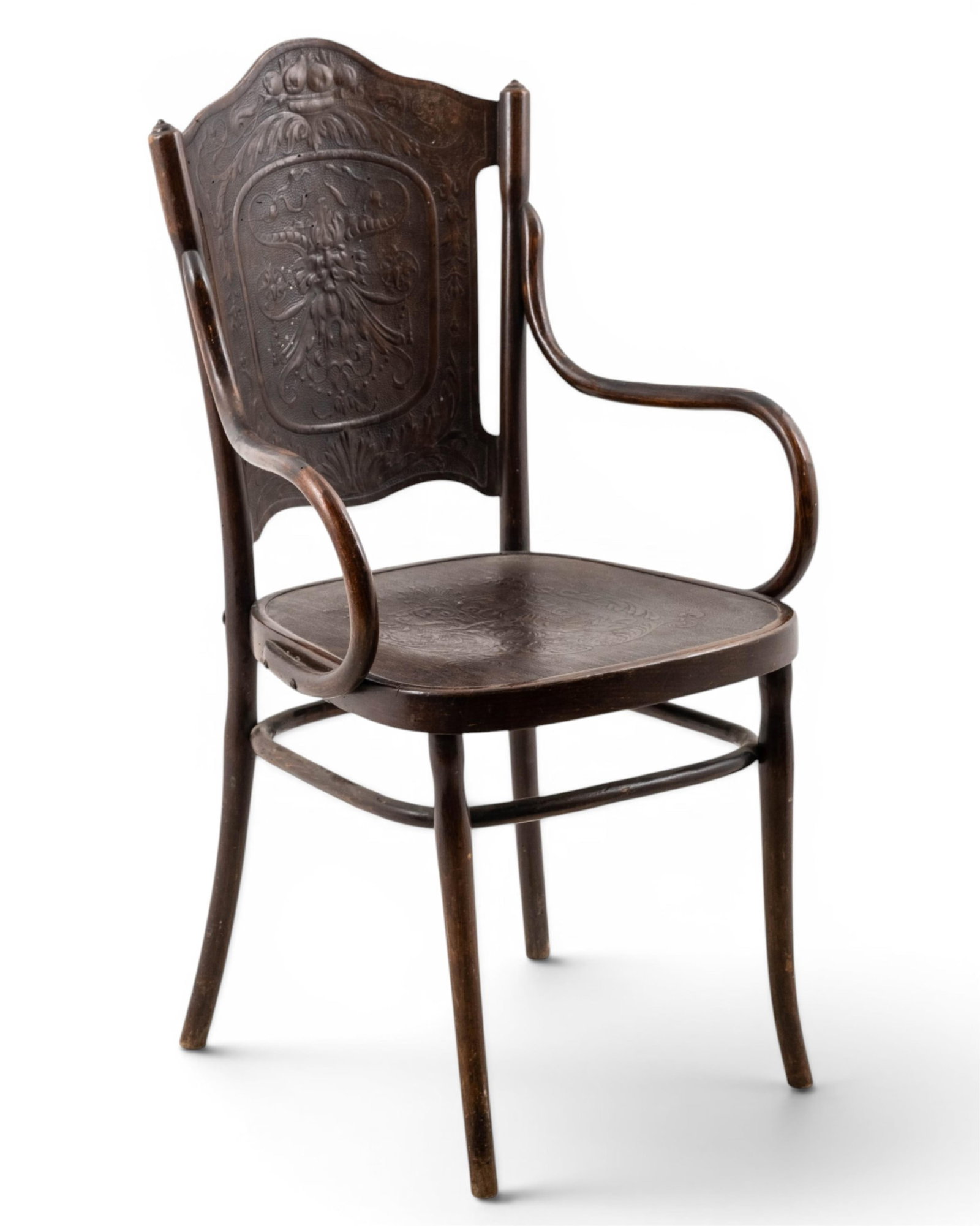 Vienna Secession J and J Kohn Bentwood Arm Chair with press molded design circa 1900 (1 of 8)