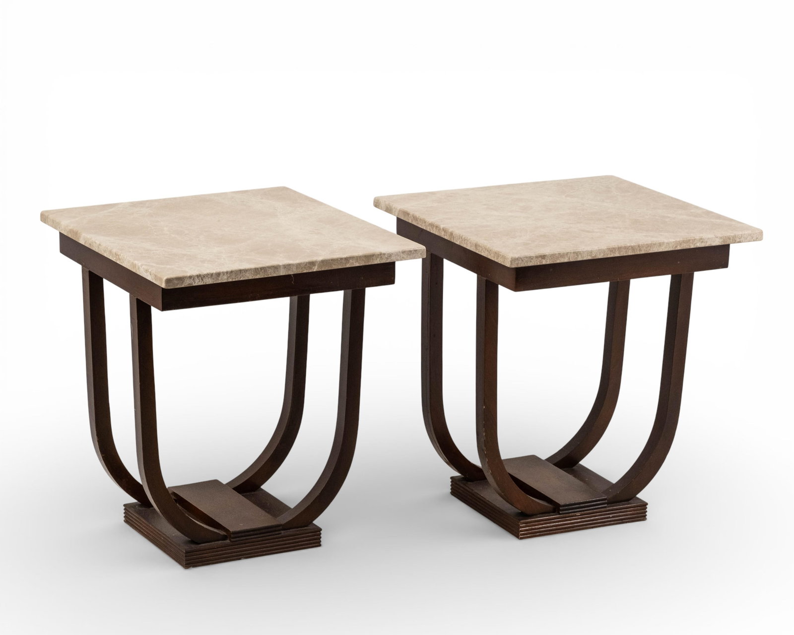 Pair of Art Deco Accent tables with marble tops (1 of 6)