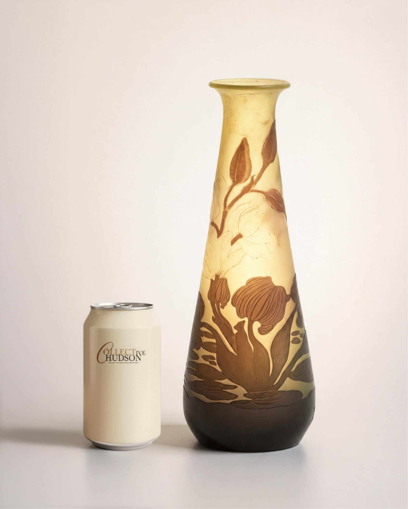 Galle Cameo Acid Etched Art Nouveau Glass Vase, Multilayer, Circa 1920 (1 of 7)