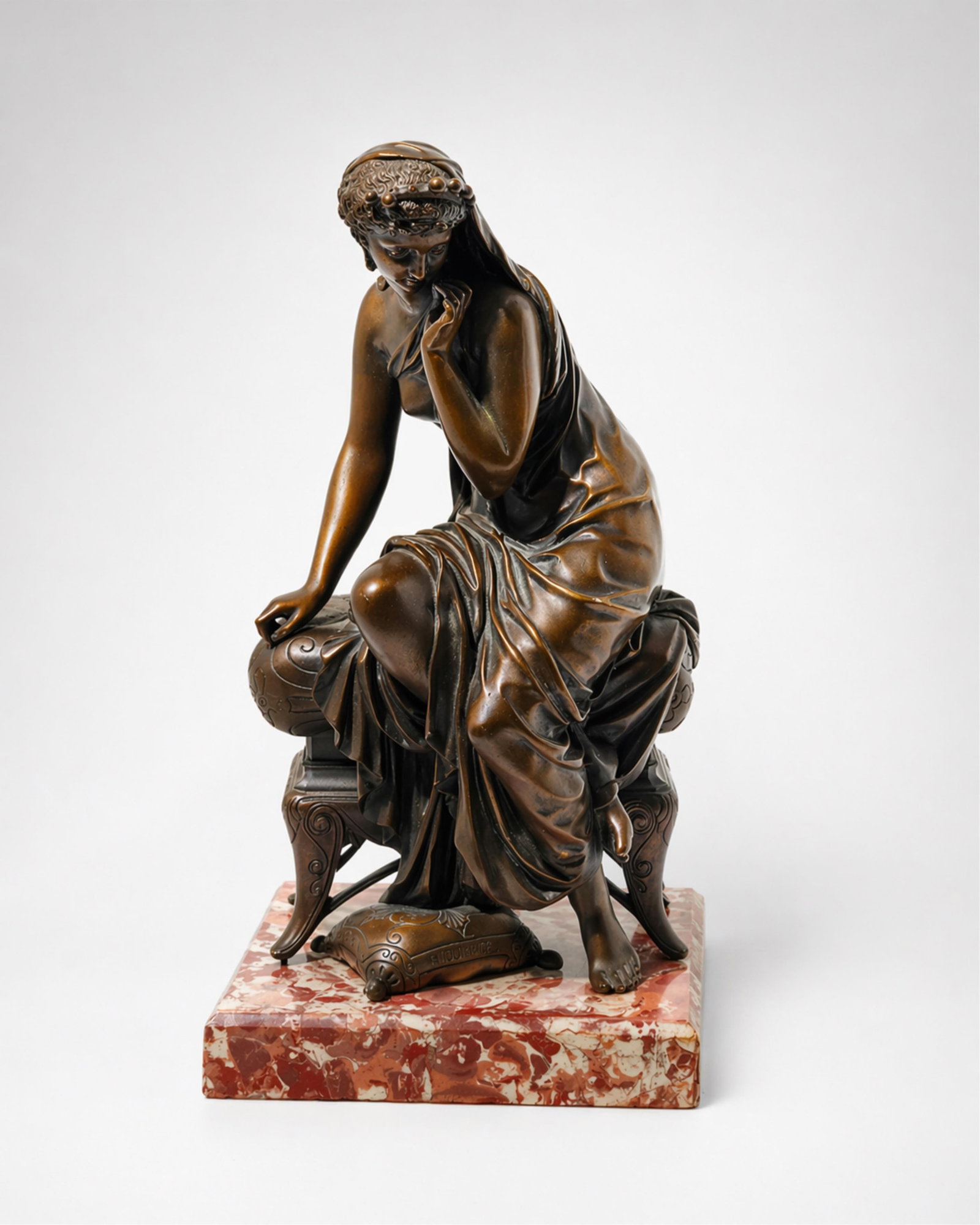 Etienne Henri Dumaige Bronze Sculpture Signed, French Classical Renaissance Style 19th century (1 of 13)