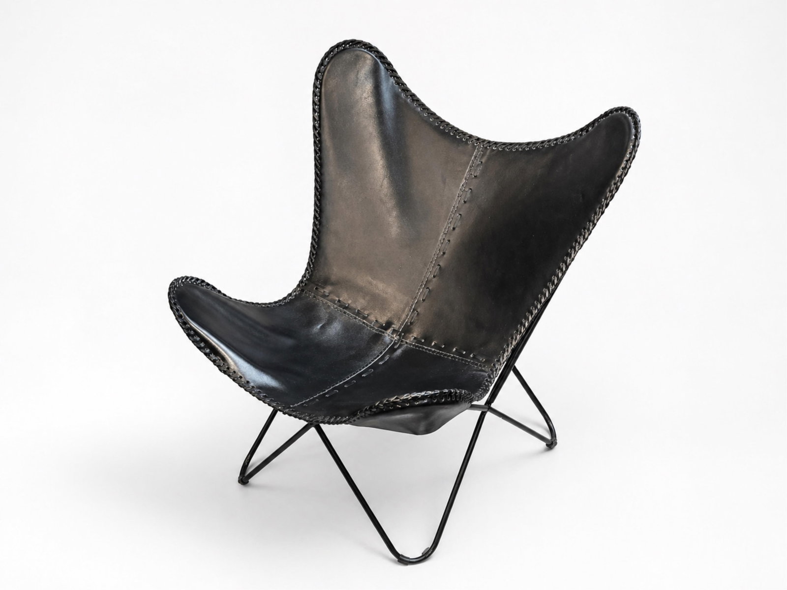 Mid Century Modern Black Leather Butterfly Chair (1 of 2)