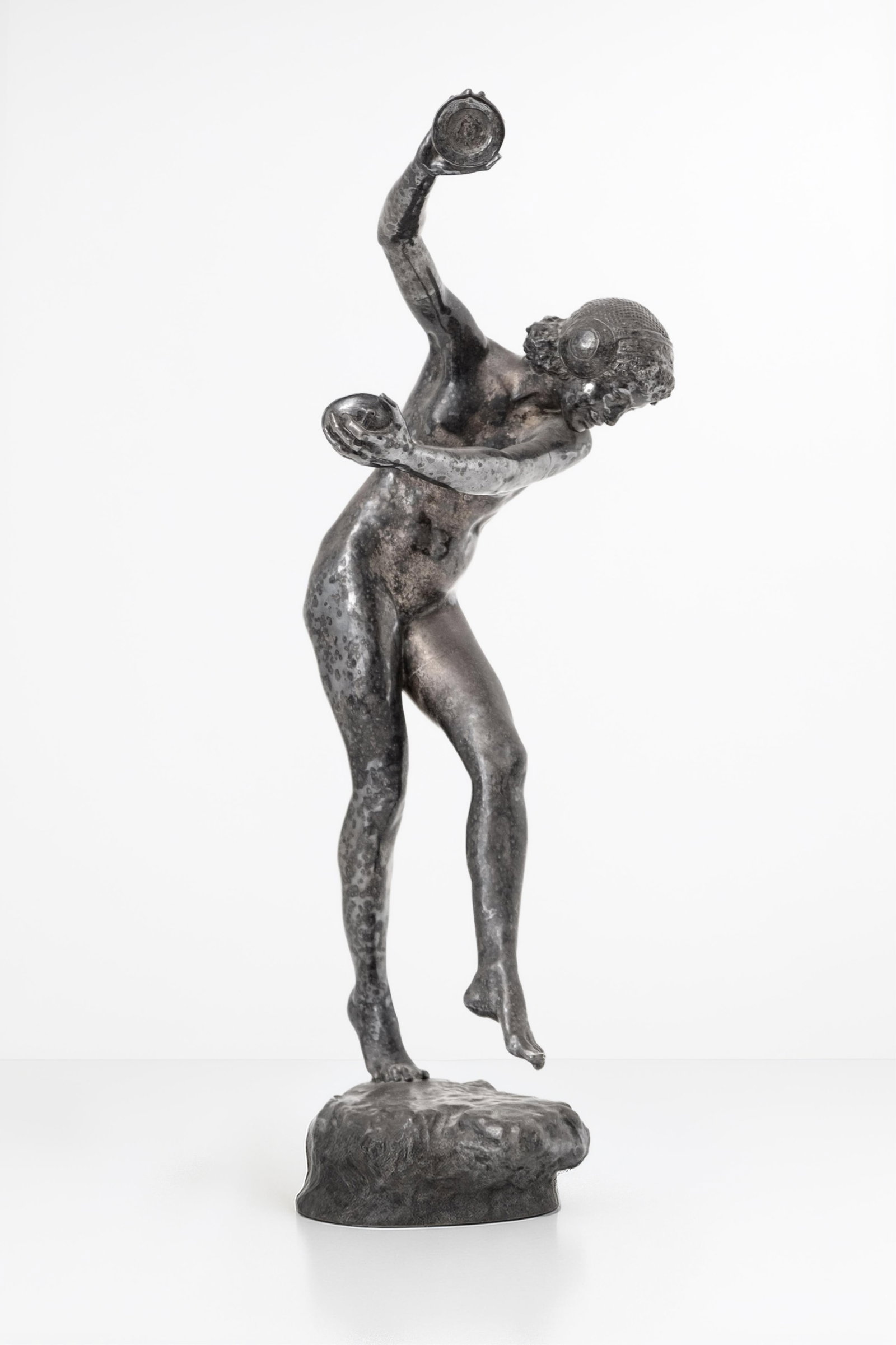 Lawrence Dupuy Art Nouveau Period Signed Bronze Sculpture, Susse Frères Foundry: Keywords: Art Nouveau period Sculpture, French Bronze, Susse Freres Foundry, Silvered Patina, Dancer, Early 20th Century, French Art, Decorative Arts, Fine Bronze Summary: Bronze sculpture by Lawrence