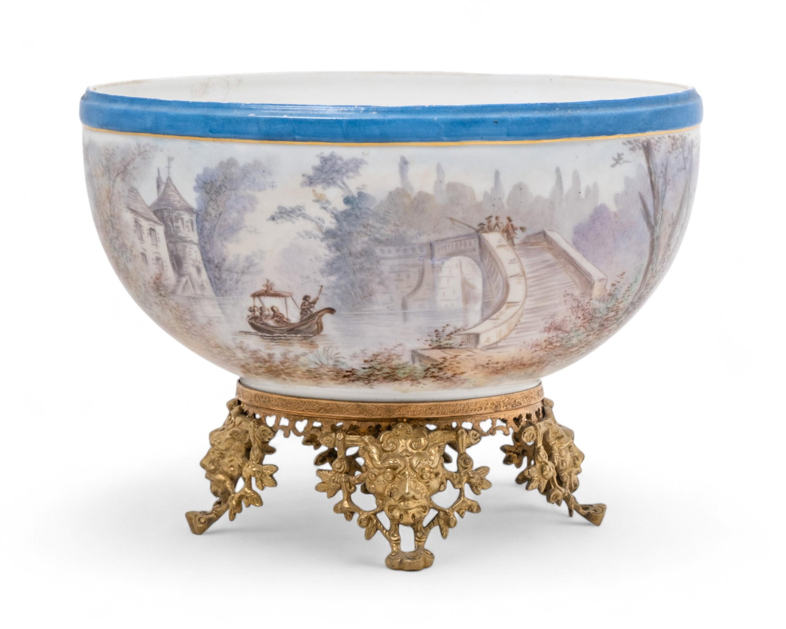 Antique French Porcelain Centerpiece, Bronze Mounted Hand Painted Artist Signed (1 of 13)