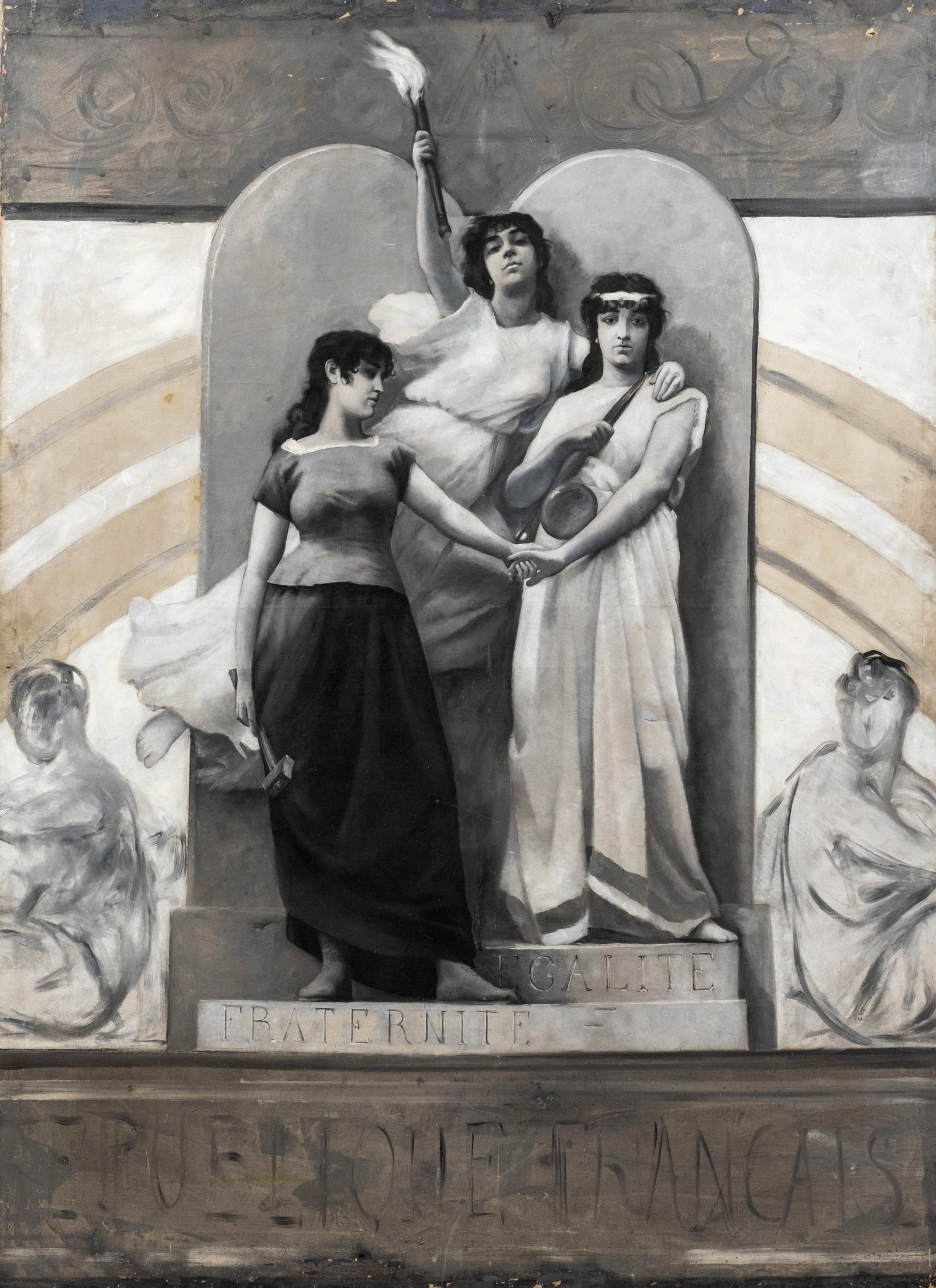 François Lafon (1846–1913) attributed. French School Allegory of the French Republic Oil (1 of 10)