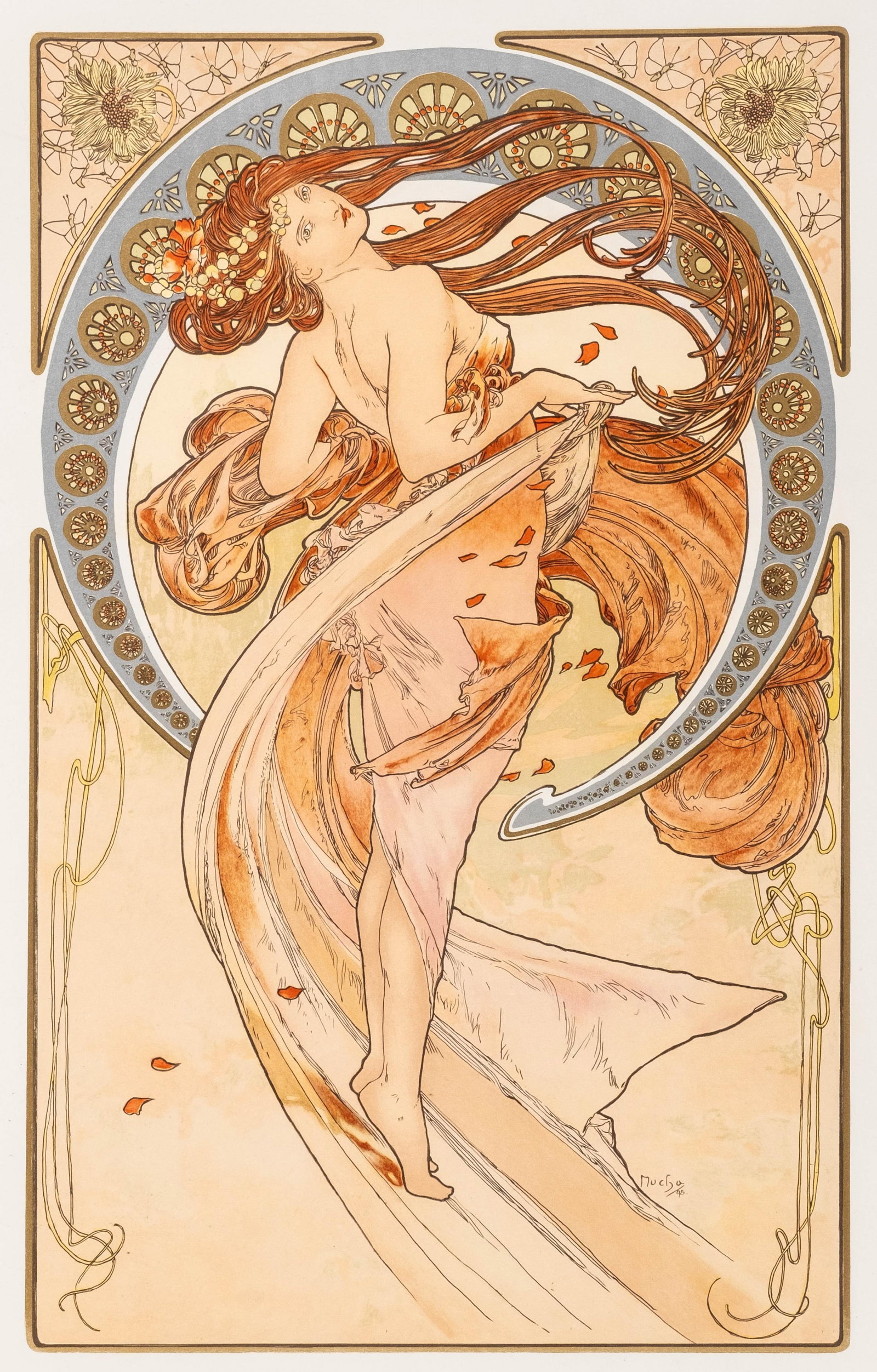 Alphonse Mucha Art Nouveau Color Lithograph Poster “Dance Bibliotheque Nationale Edition (1 of 9)