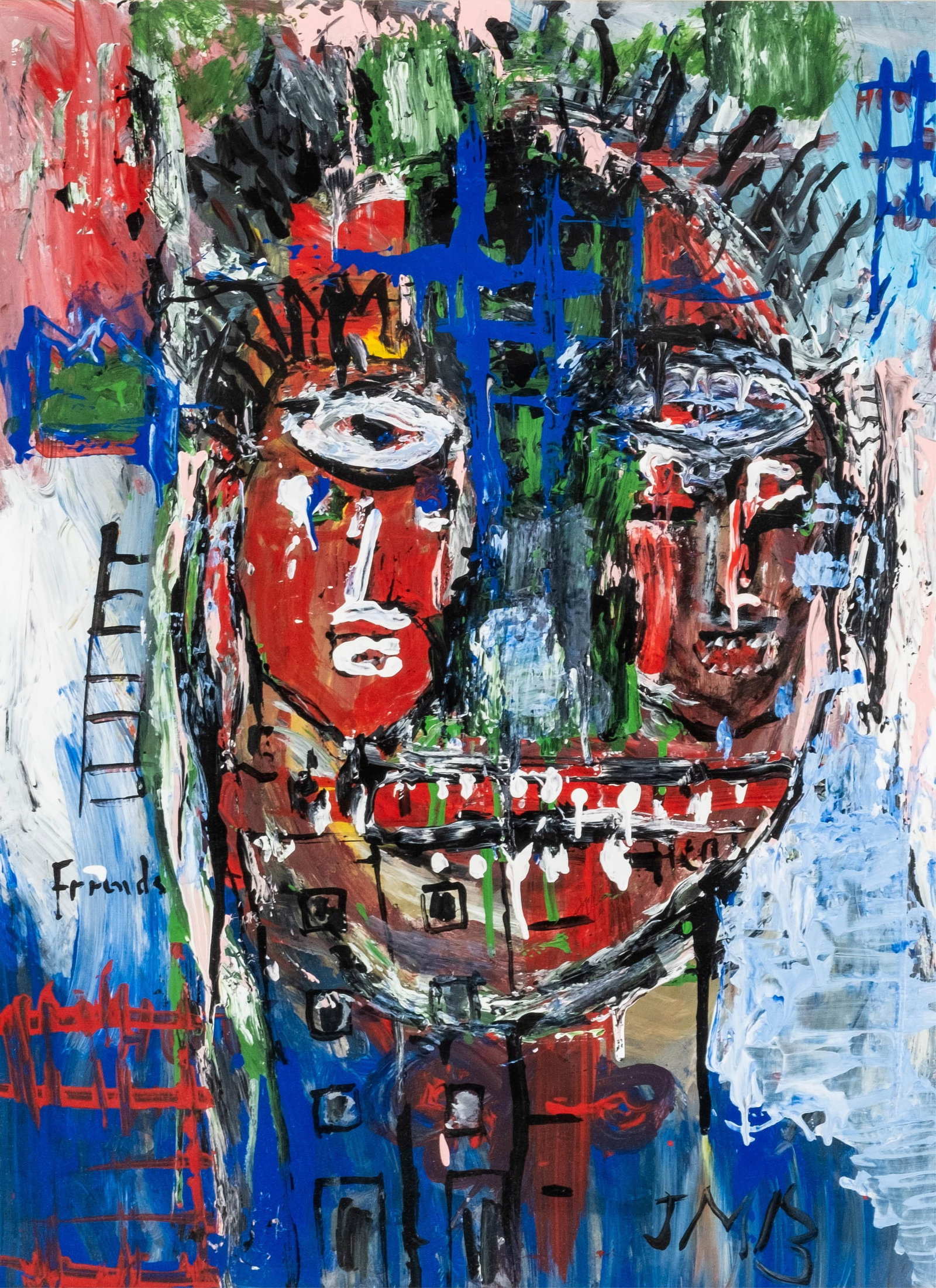 Jean-Michel Basquiat Oil on Panel Painting, Signed (1 of 9)