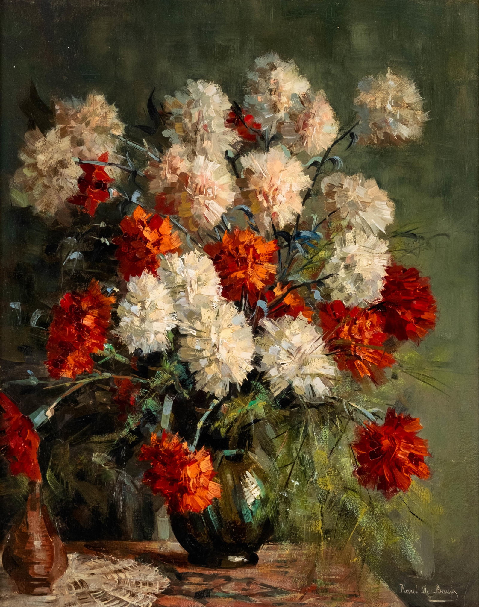 Karel De Bauw Floral Still Life Painting, Signed (1 of 7)