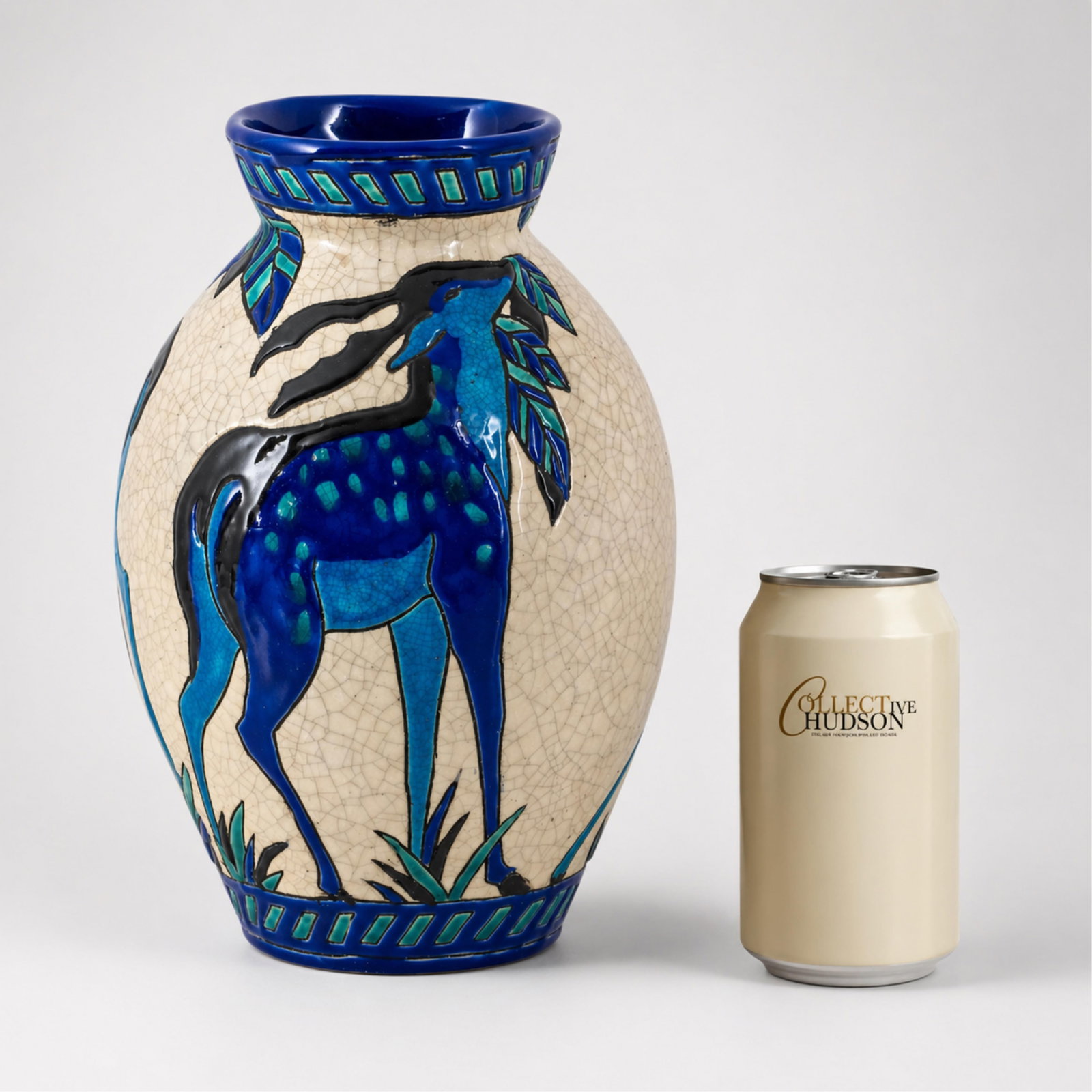 Charles Catteau Boch Frères Art Deco Ceramic Deer Vase, Circa 1924 (1 of 6)