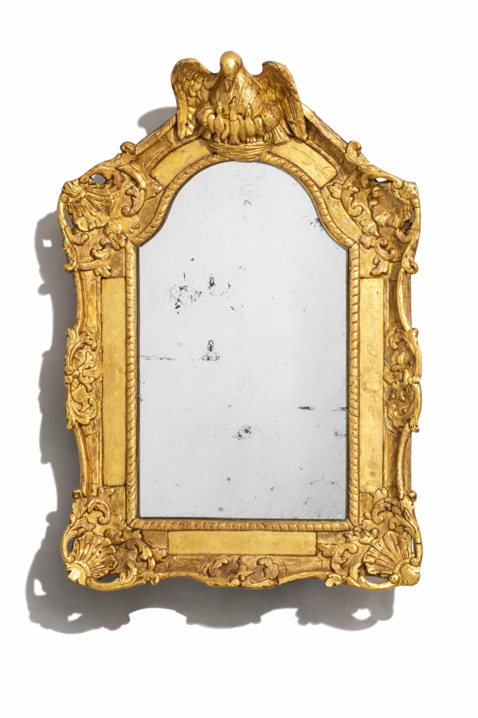 Louis XV period Mirror. Gold Gilt Finished Carved Engraved Wooden Mirror (1 of 6)