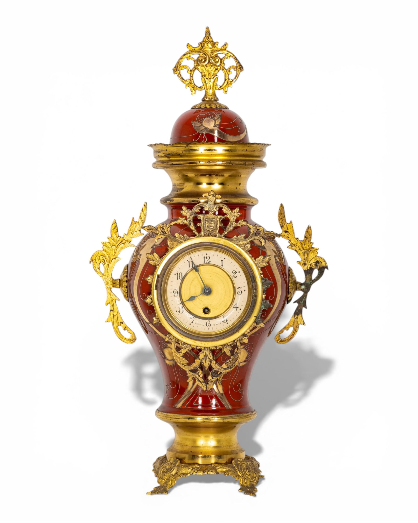 French Mantel Clock 23-inch Tall Second Empire Style Ceramic & Bronze, 19th Century (1 of 7)