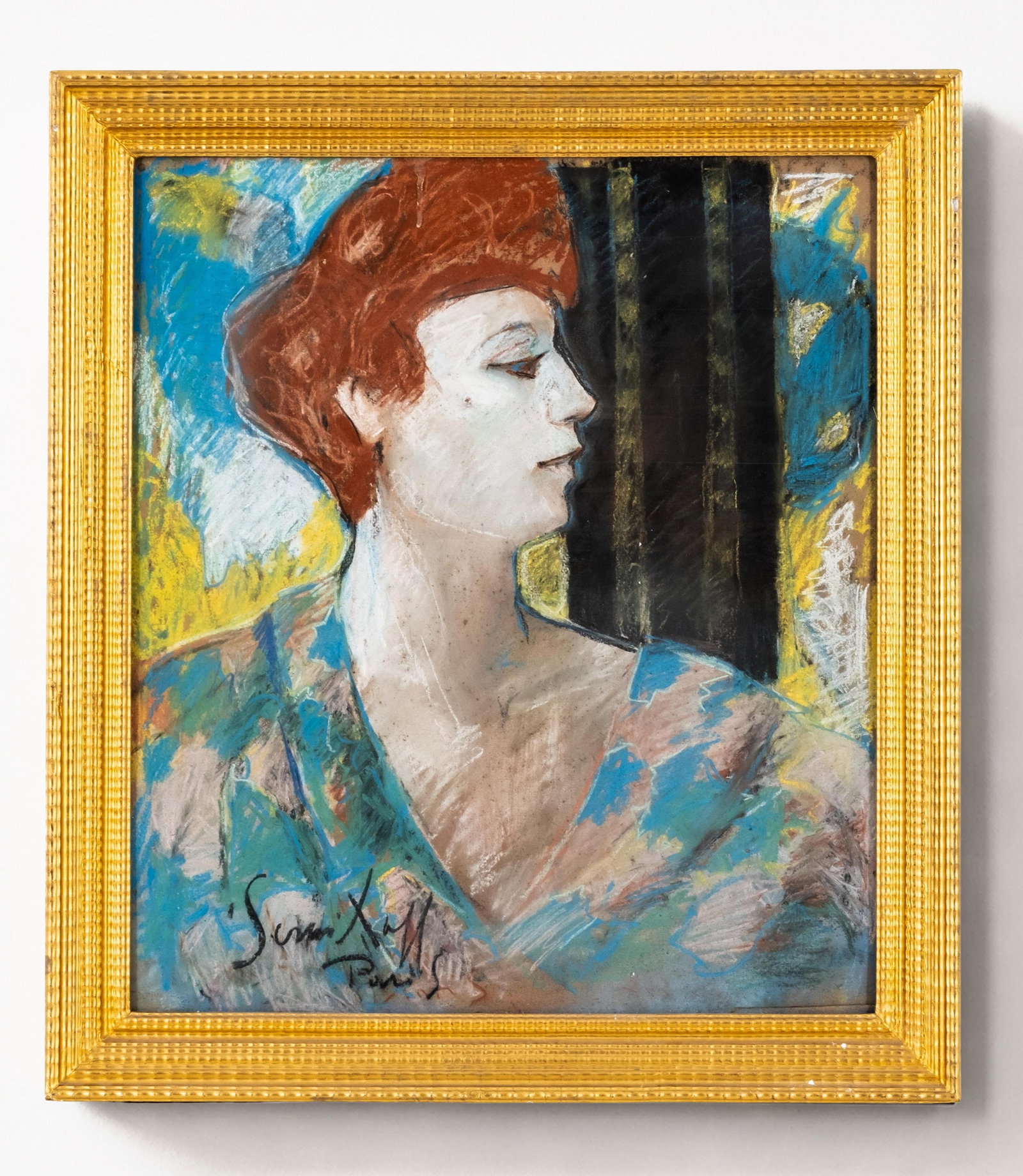 Fauve Parisian School Signed Early 20th Century Pastel Portrait Painting (1 of 8)