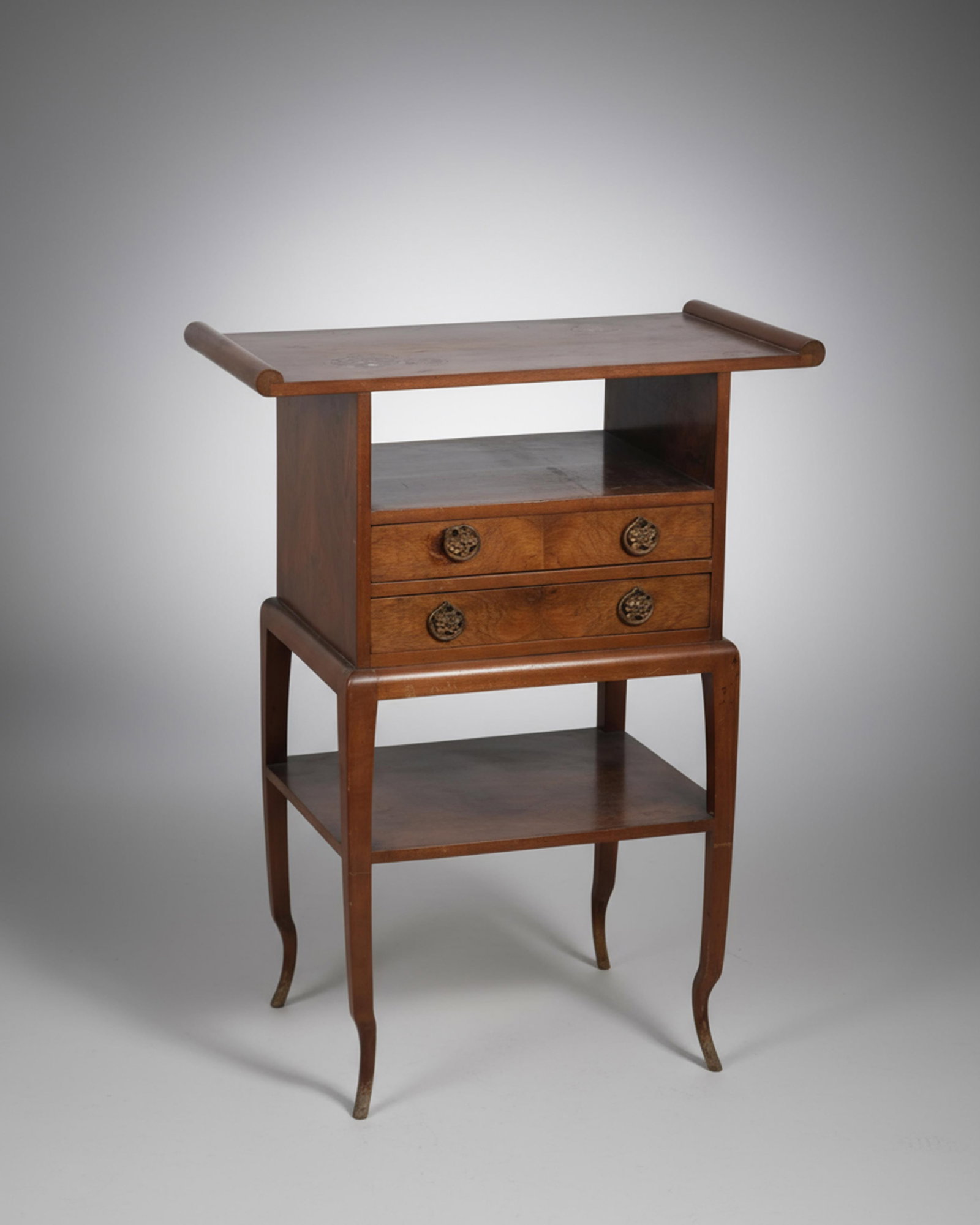 Louis Majorelle Signed, Orientalism, Marquetry Inlaid Art Nouveau Cabinet, Circa 1920's: Keywords: Art Nouveau, Jugendstil, French Modernism, Belle Époque, Early 20th Century Design, Naturalist Movement, Orientalism Revival, mahogany wood, brass hardware, 1900s, Summary: Louis Majorelle,