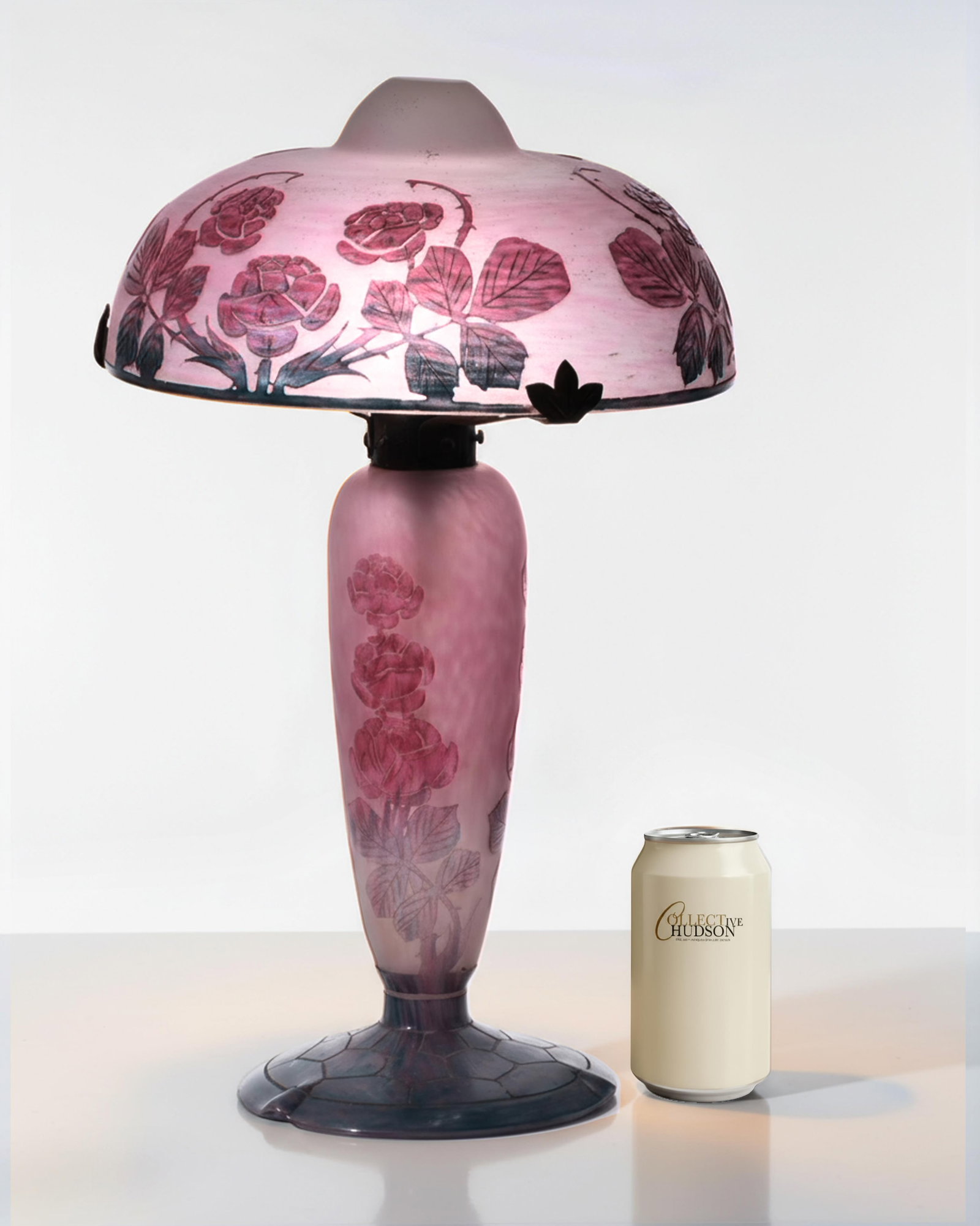 Charles Schneider French *Le Verre Français* Cameo Glass Lamp Signed, Early 1900's (1 of 12)