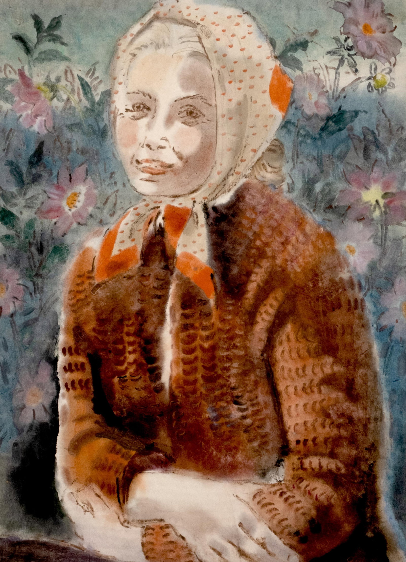 Adolf De Haer Signed Portrait Painting / Drawing on Paper: Keywords: NO RESERVE, 20th Century Art, Early 20th Century, Mid 20th Century, paper, portrait, modernist, European art, works on paper Summary: Adolf de Haer signed mixed media painting on paper depic