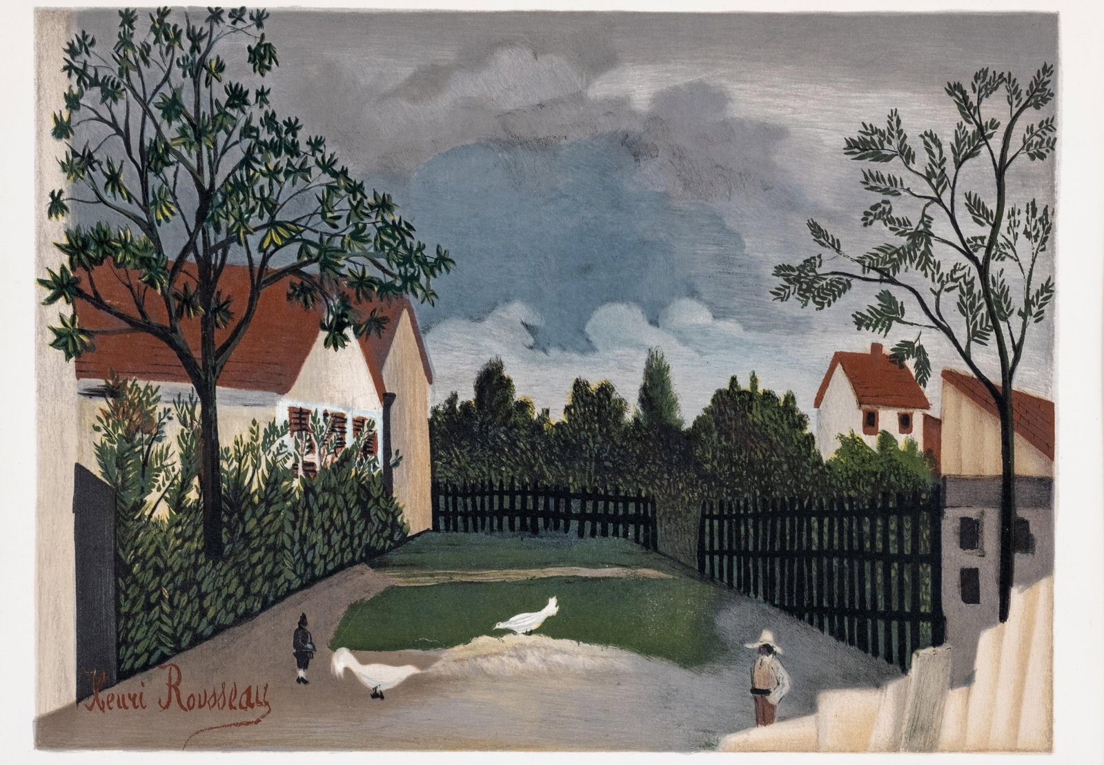 Henri Rousseau After, "La Basse-Cour", Color Lithograph, Mid 20th Century (1 of 8)