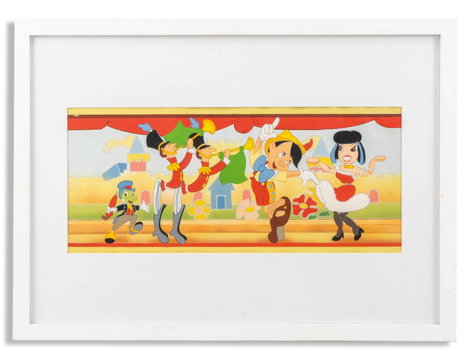 No Reserve- Walt Disney Studios, Pinocchio Wallpaper Mural Concept Gouache and Ink Painting, - 4