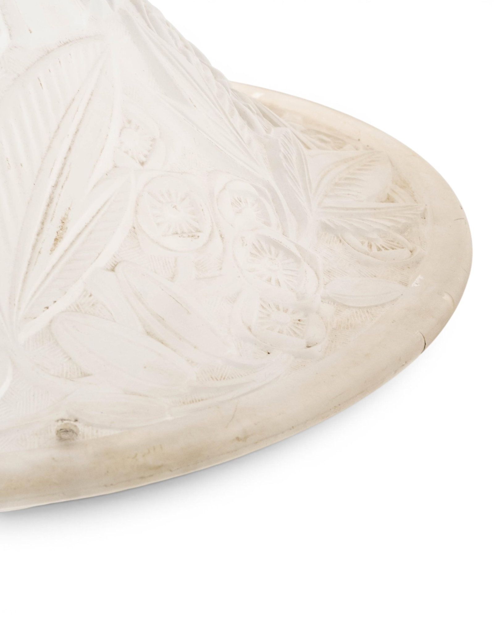 No Reserve- Lalique Style Art Deco Pendant Lamp Shade, Signed, Lorraine Nancy Etched Molded Glass - 5