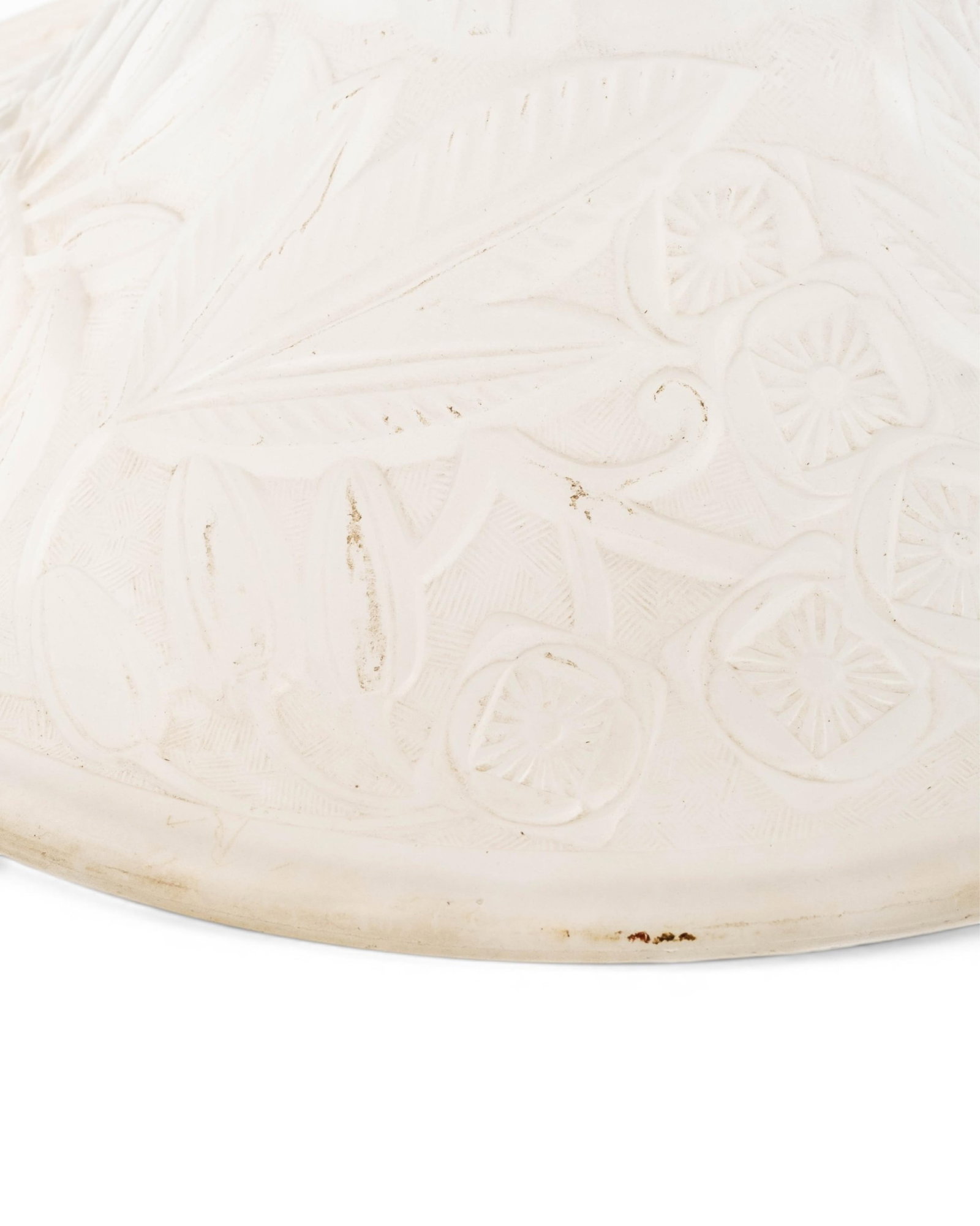 No Reserve- Lalique Style Art Deco Pendant Lamp Shade, Signed, Lorraine Nancy Etched Molded Glass - 7