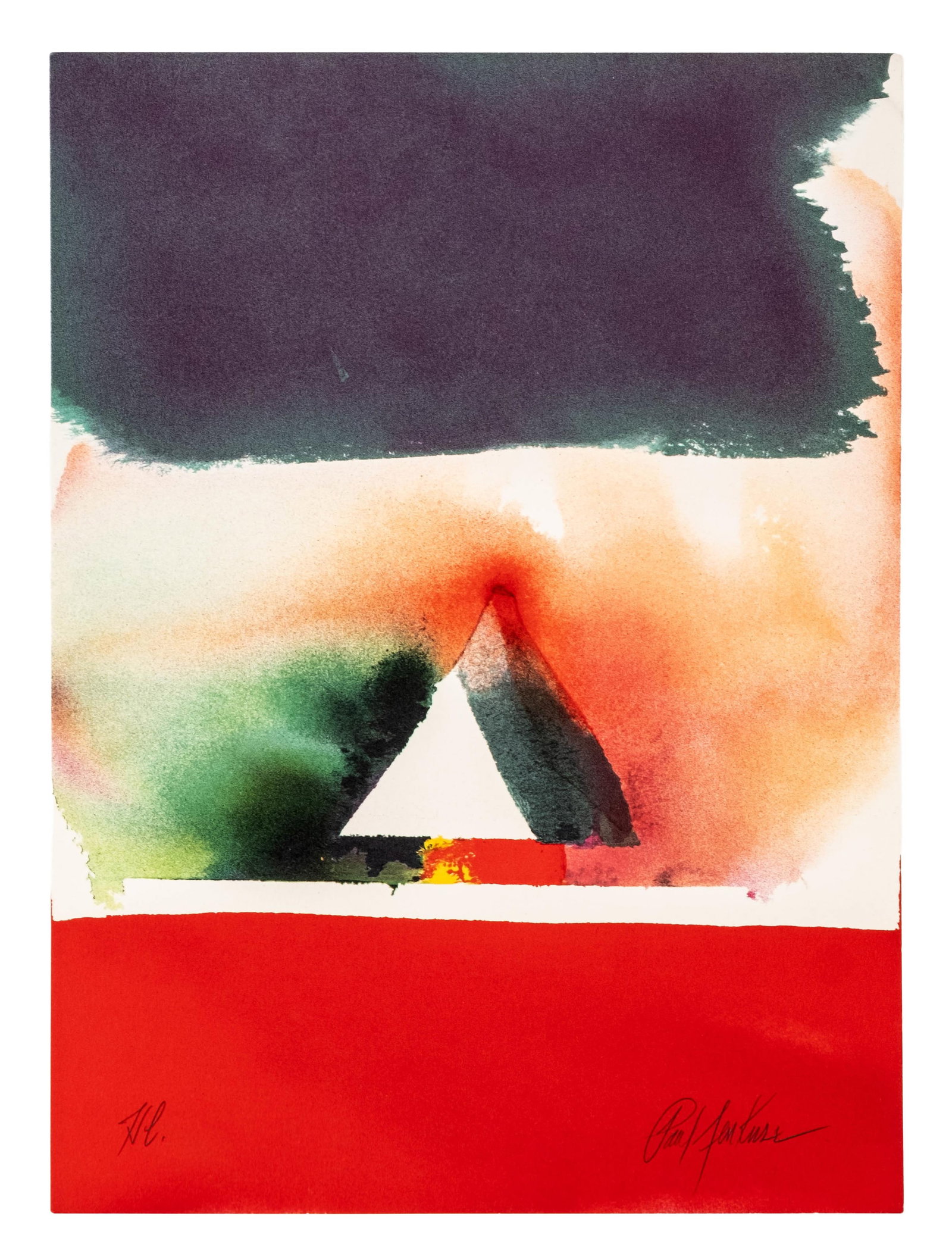 No Reserve- Paul Jenkins, Hand Signed Untitled V Abstract Color Lithograph, 1986 - 3
