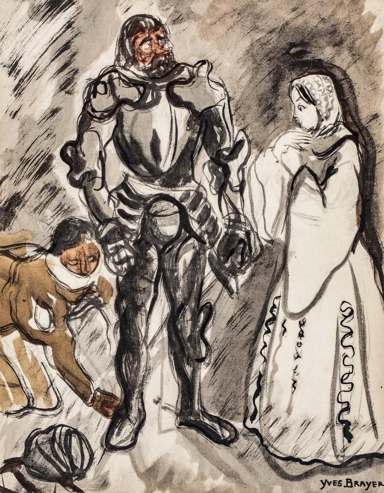 No Reserve- Group (4) Yves Brayer Signed Hand Painted illustrations, 1947 - 3