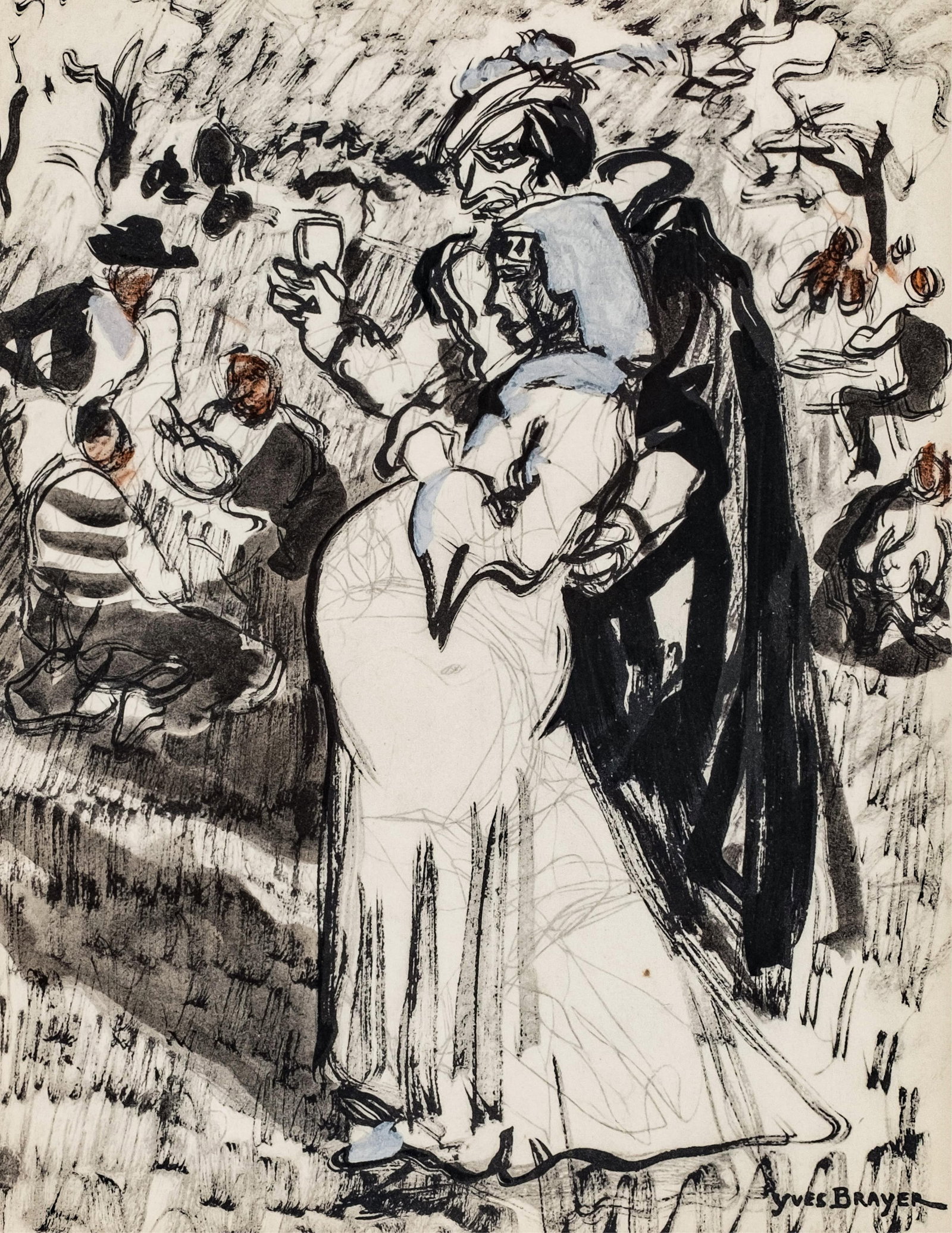 No Reserve- Group (4) Yves Brayer Signed Hand Painted illustrations, 1947 - 4