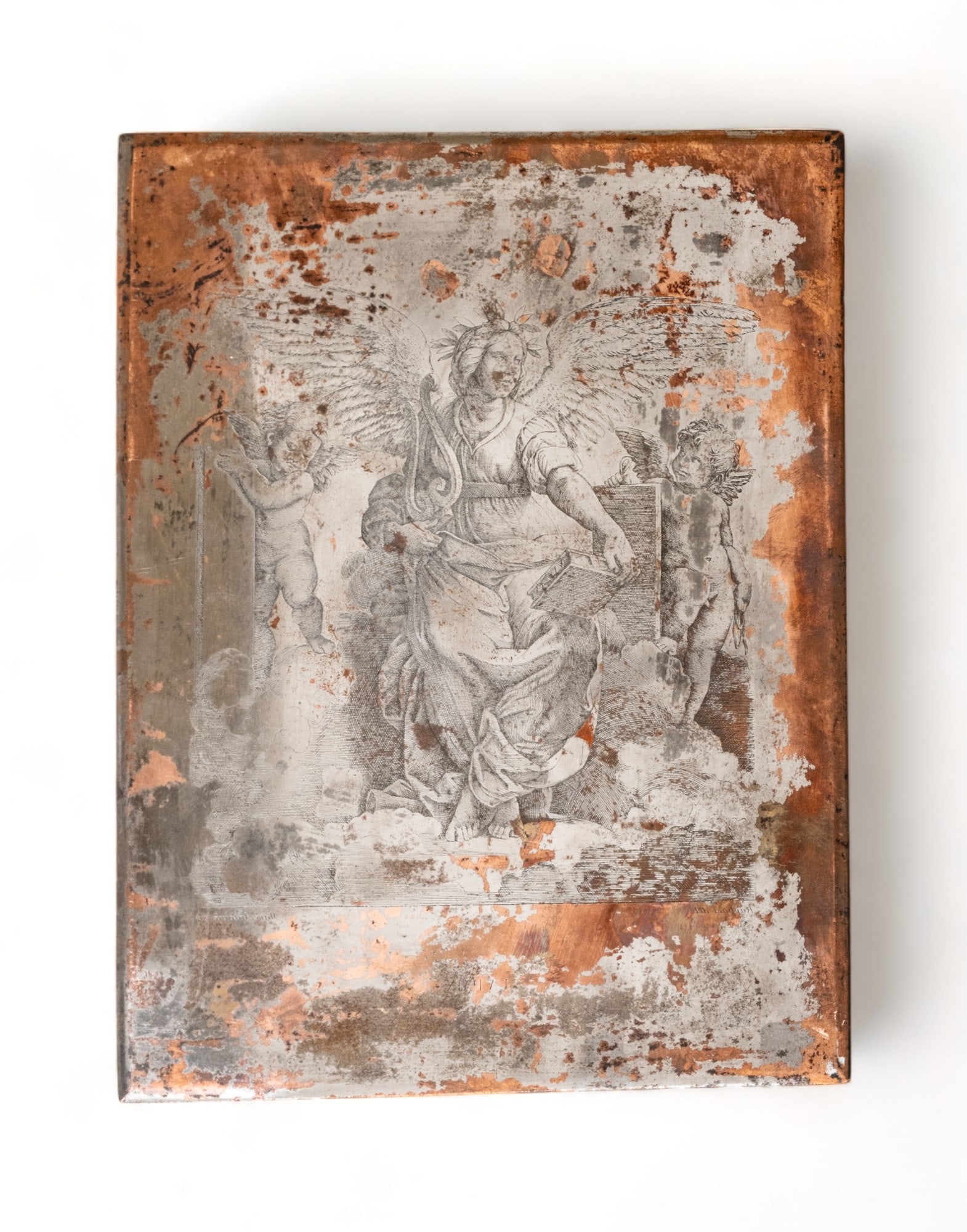 No Reserve- Edouard Baldus Signed Original Incised Engraved Copper Printmaking Plate “La Paix, - 4