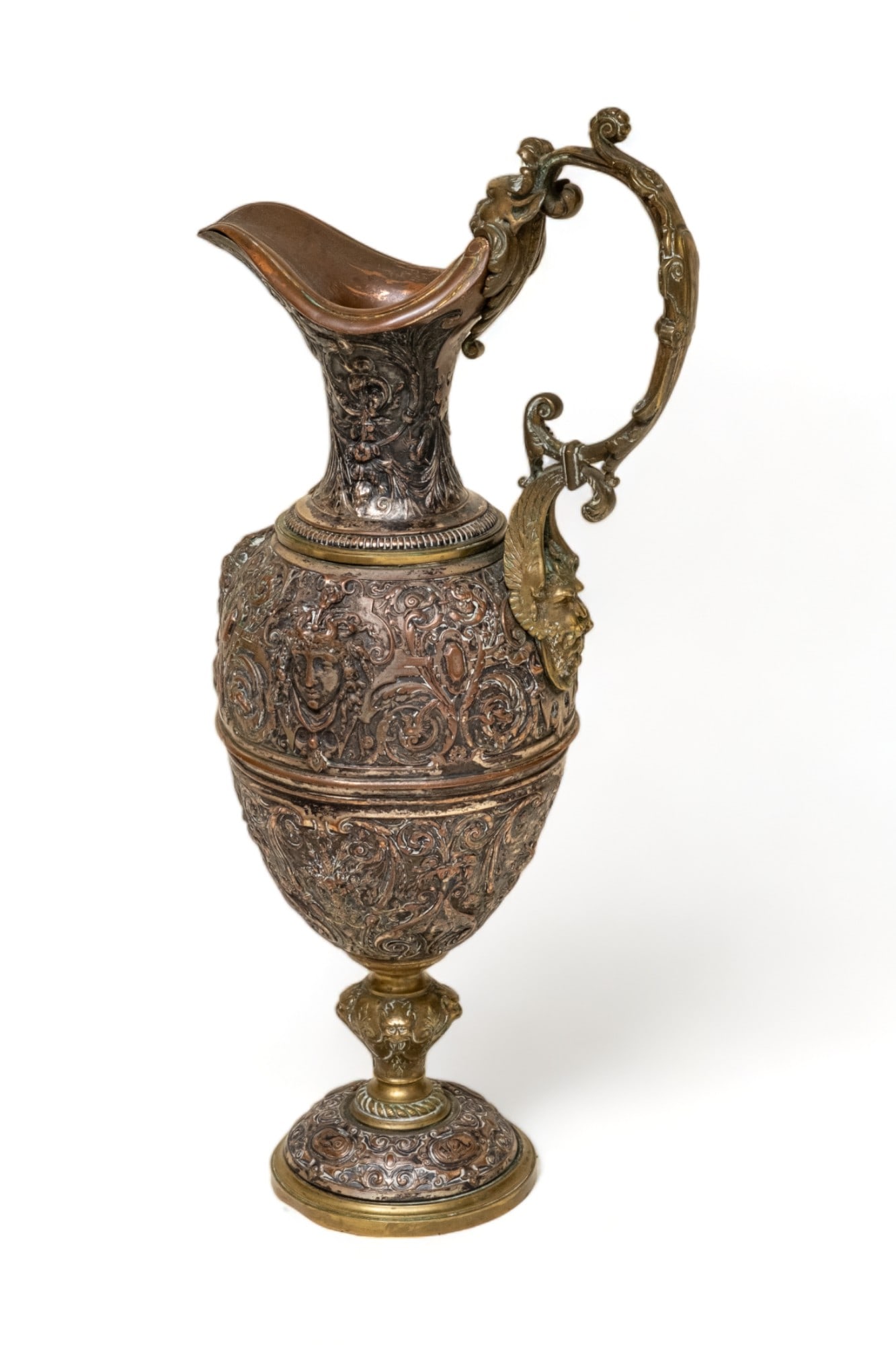 No Reserve- Leopold Oudry & Cie. Signed Large Sculpted Bronze Ewer and Basin - 4