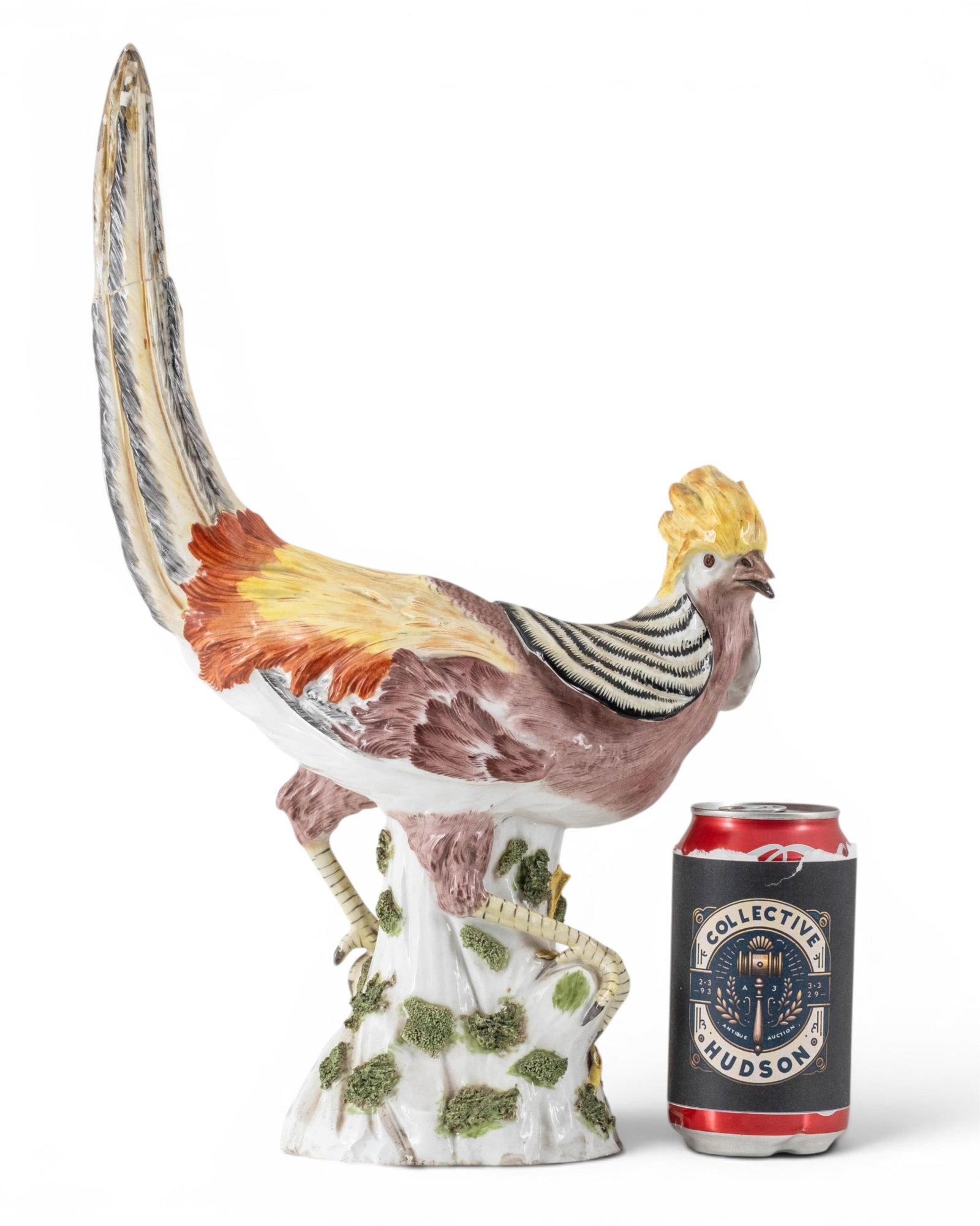 No Reserve- 19th Century Meissen Porcelain Golden Pheasant Figure - 3