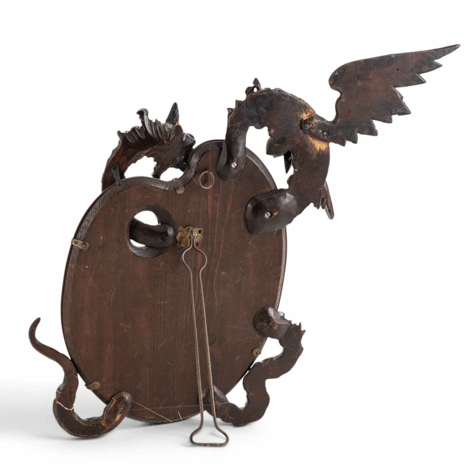 No Reserve- Viardot Orientalist Carved Wood Table Mirror With Dragon And Phoenix Motifs - 6