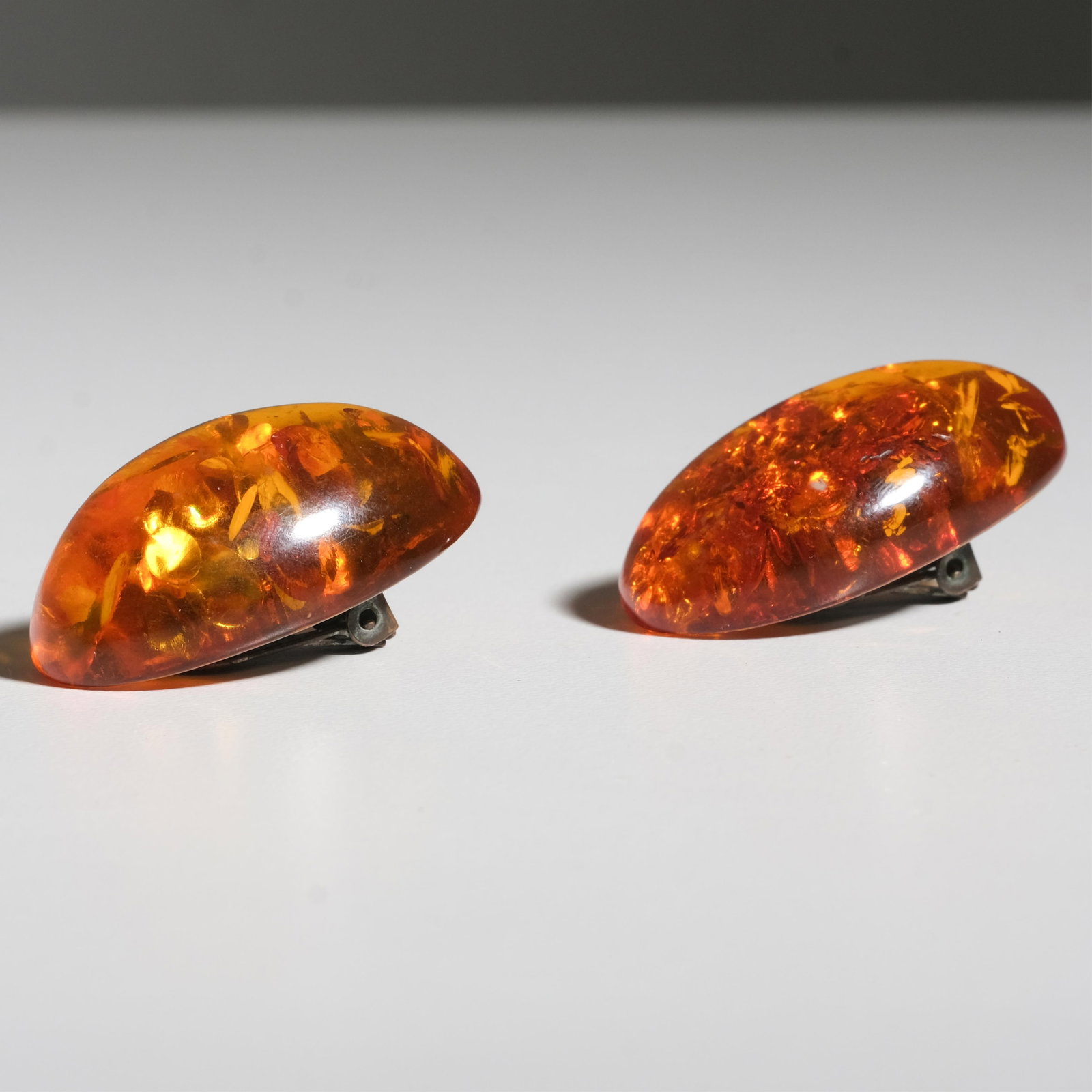 No Reserve- Art Nouveau Baltic Amber Sterling Silver Artisan Pendant and Earrings Set circa 1920 - 7