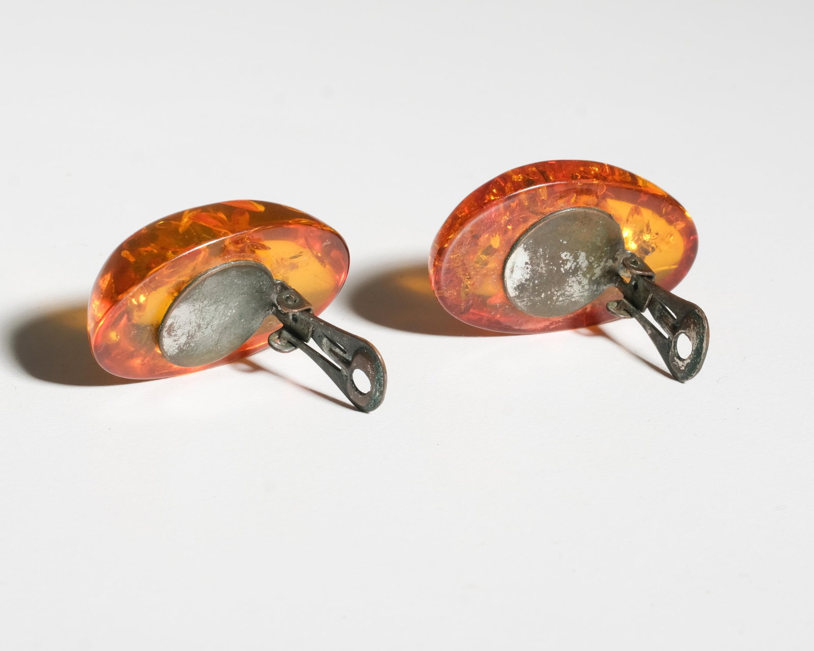 No Reserve- Art Nouveau Baltic Amber Sterling Silver Artisan Pendant and Earrings Set circa 1920 - 8