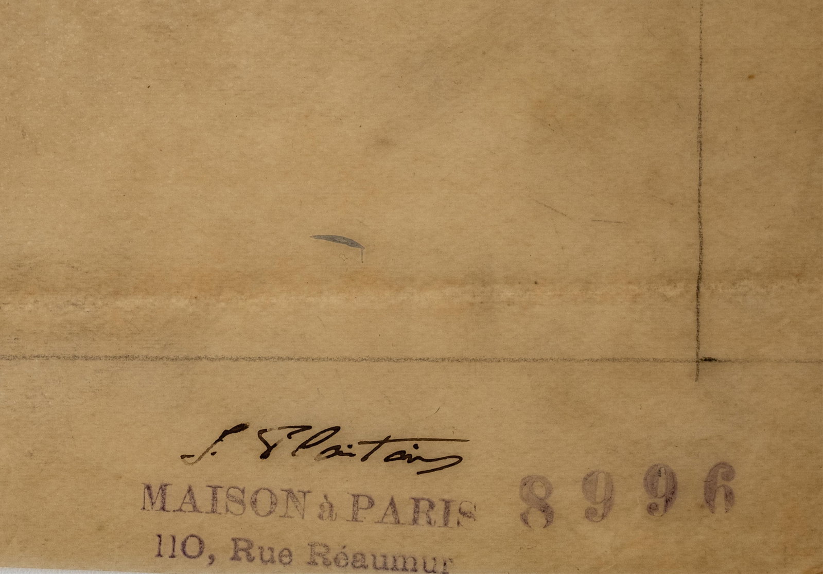 No Reserve- French Chinoiserie Hand drawing Textile Design on Paper, Maison Paris Rue Réaumur - 5
